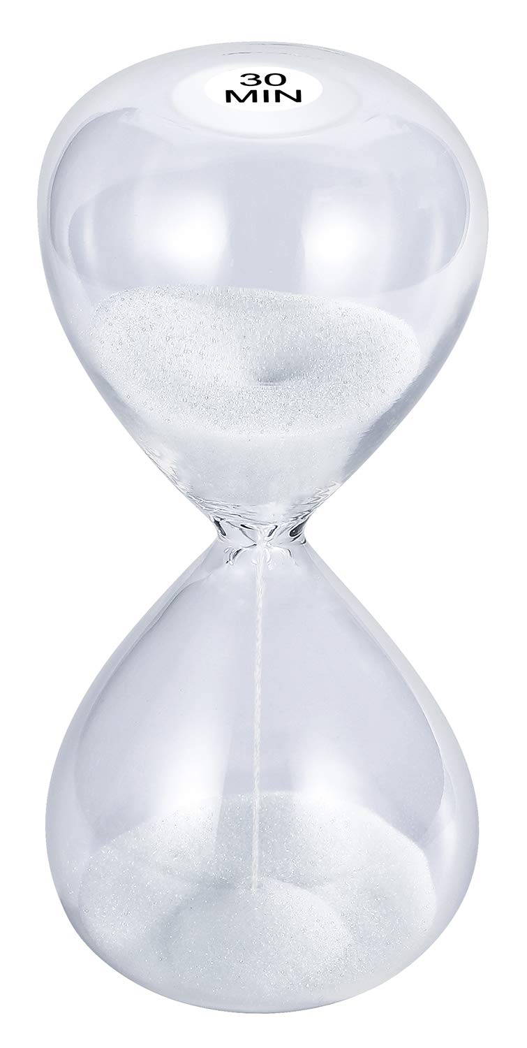 Suliao Hourglass 30 Minute Sand Timer: 5.1 Inch White Sand Clock, Extra Reloj De Arena, Unity Hour Glass Sandglass For Kids, Gam