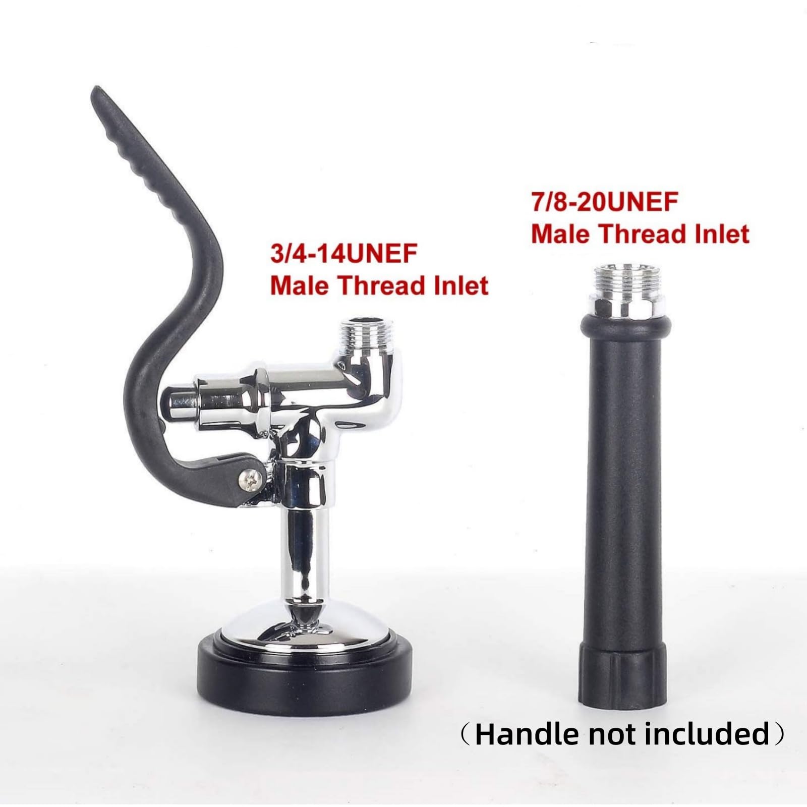 JZBRAIN Pre Rinse Spray Valve Commercial Kitchen Sink Faucet Sprayer Head 1.42 GPM High Pressure Washing Sprayer Nozzle Replacement Kit for Pre Rinse Faucet Chrome Polished (Black)