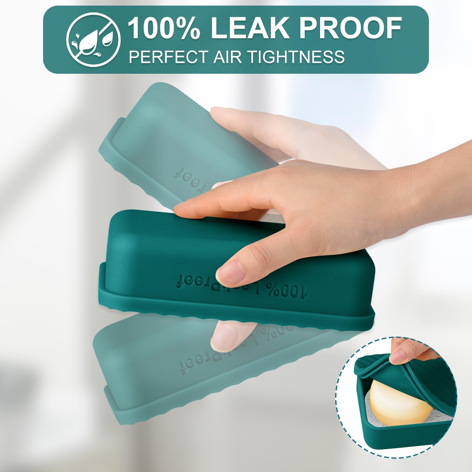 6 Inch Large Travel Soap Case - Leakproof Shampoo Bar Soap Holder, Silicone Travel Soap Container, Portable Soap Dish With Drain