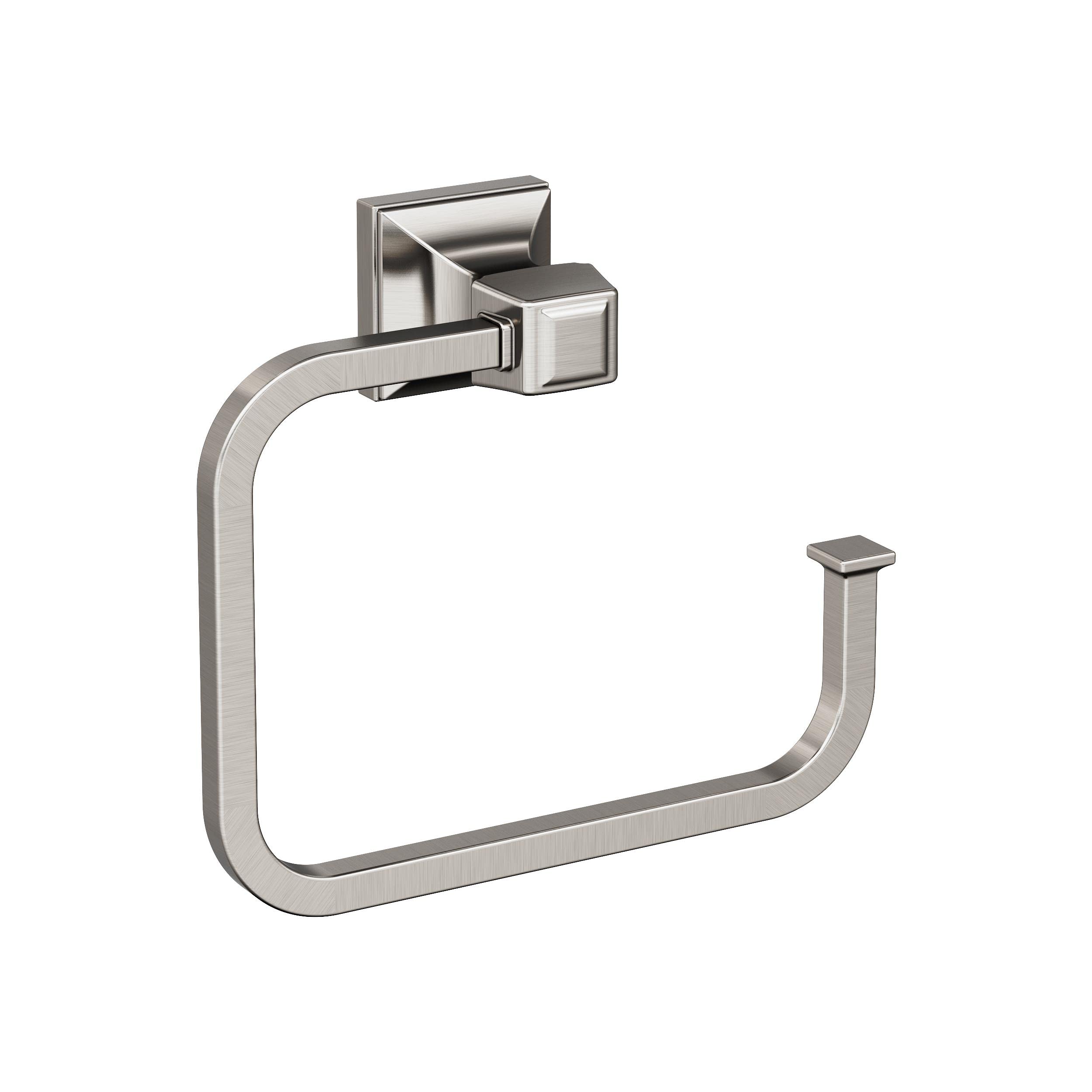 Amerock BH36022G10 | Brushed Nickel Towel Ring | 5-3/4 in (146 mm) Length Towel Holder | Mulholland | Hand Towel Holder for Bath