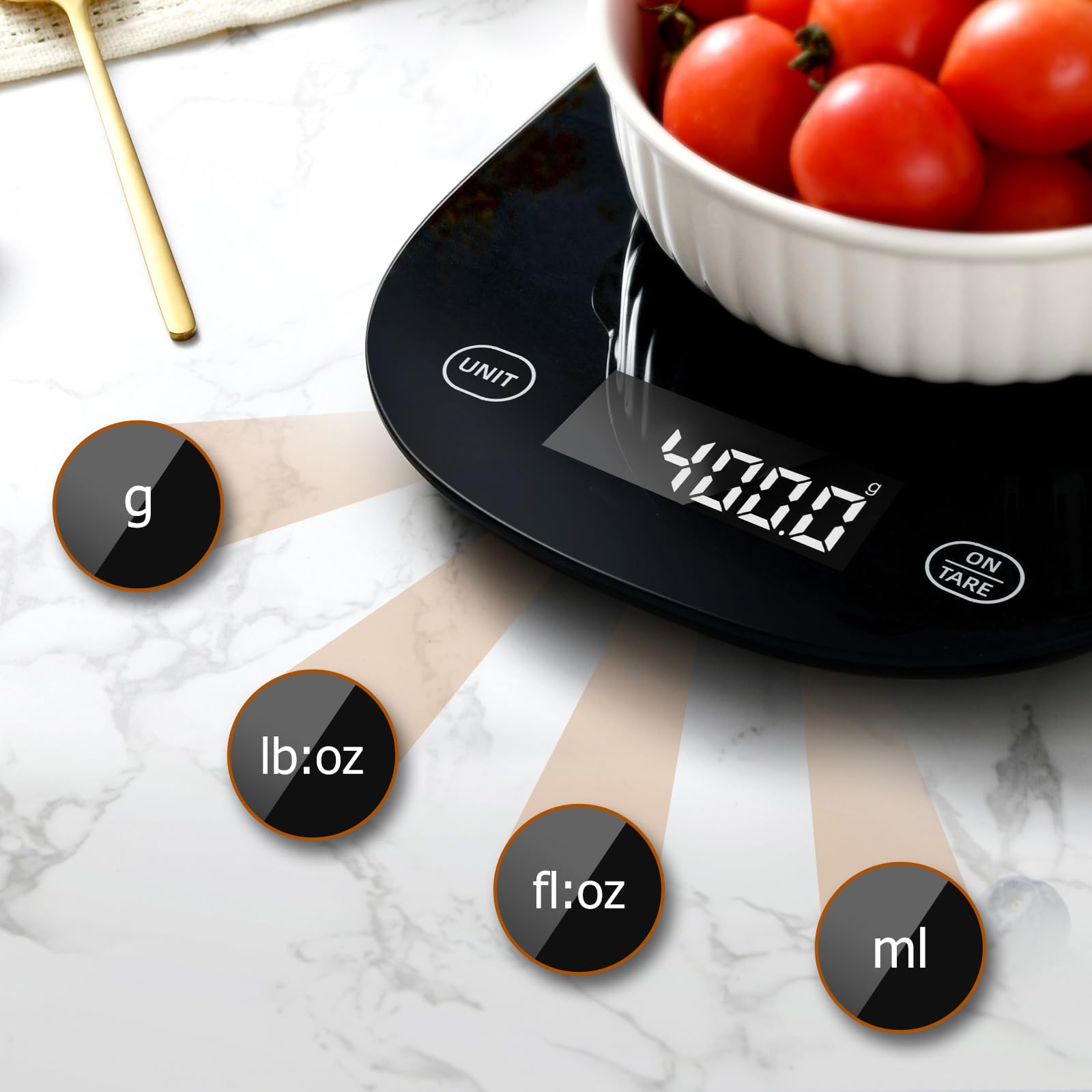 Arboleaf Food Scale, 22Lb/10Kg Digital Kitchen Scale For Food Ounces And Grams, Smart Gram Scale For Weight Loss, 0.1Oz/0.5G Sma