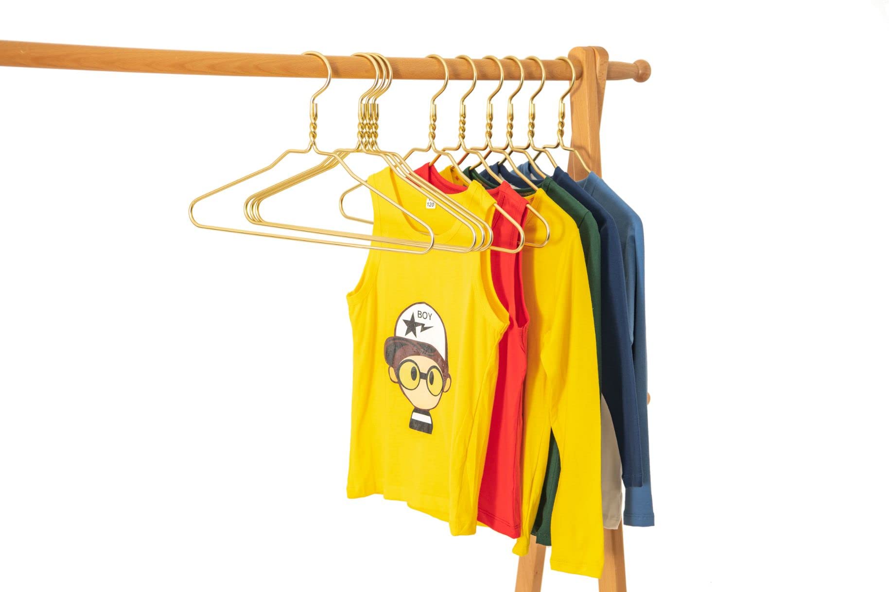Beautiful 10 Gold Aluminum Kids Metal Suit Hangers Heavy Duty Coat Hangers For Children (12'' Kids/Toddlers Size - Aluminum)