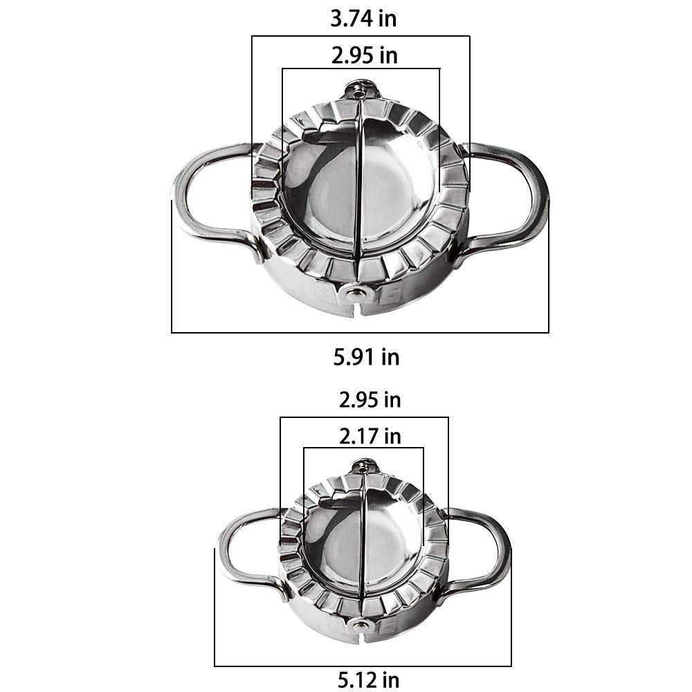 Wetest Stainless Steel Dumplings Maker, 1 Dumpling Skin Maker 2 Dumpling Molds