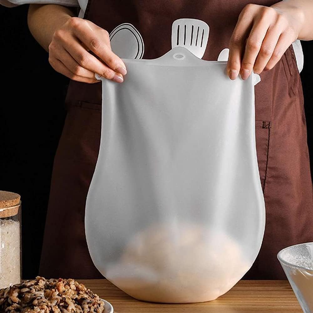 Darnex Silicone Kneading Bag Reusable Kneading Dough Bag Soft Flour Mixing Preservation Bag With Belt Kitchen Baking Tool For Br