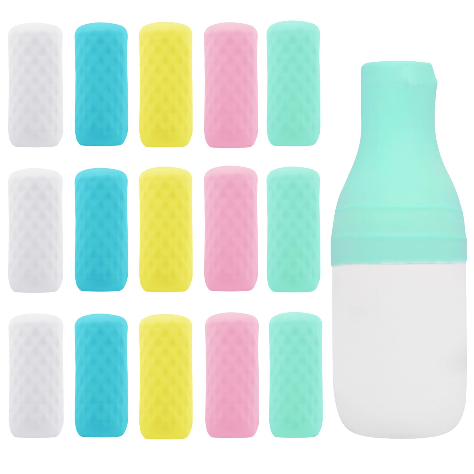Foroume 15 Pack Travel Essentials Silicone Bottle Covers, Cruise Ship Essentials, Travel Accessories Luggage For Women Men, Elas