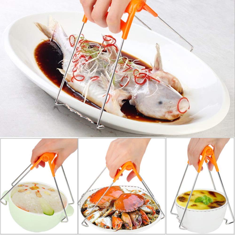 Hot Plate Gripper, Kitchen Hot Dish Bowl Plate Clip Anti Scalding Dish Plate Tongs For Microwave Toaster Oven Steamer Air Fryer