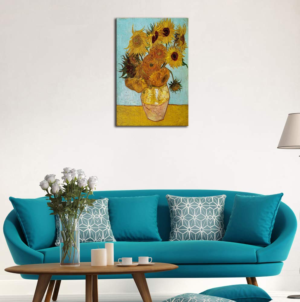 Wieco Art Sunflower By Vincent Van Gogh Oil Paintings Reproduction Large Modern Floral Giclee Canvas Prints Artwork Flowers Pict
