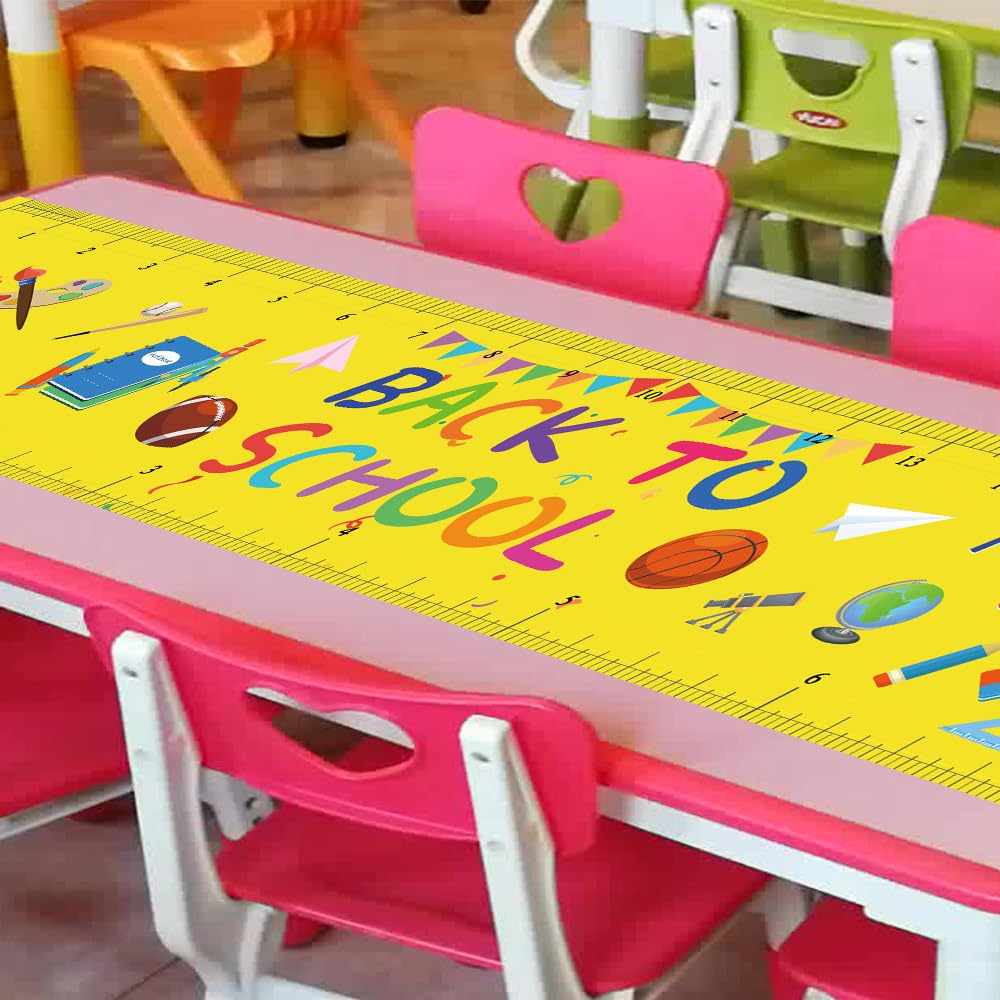 Oringaga Welcome Back To School Table Runner Decoration First 100Th Day Of School Party Favors Supplies Tablecloth Gifts Prize G