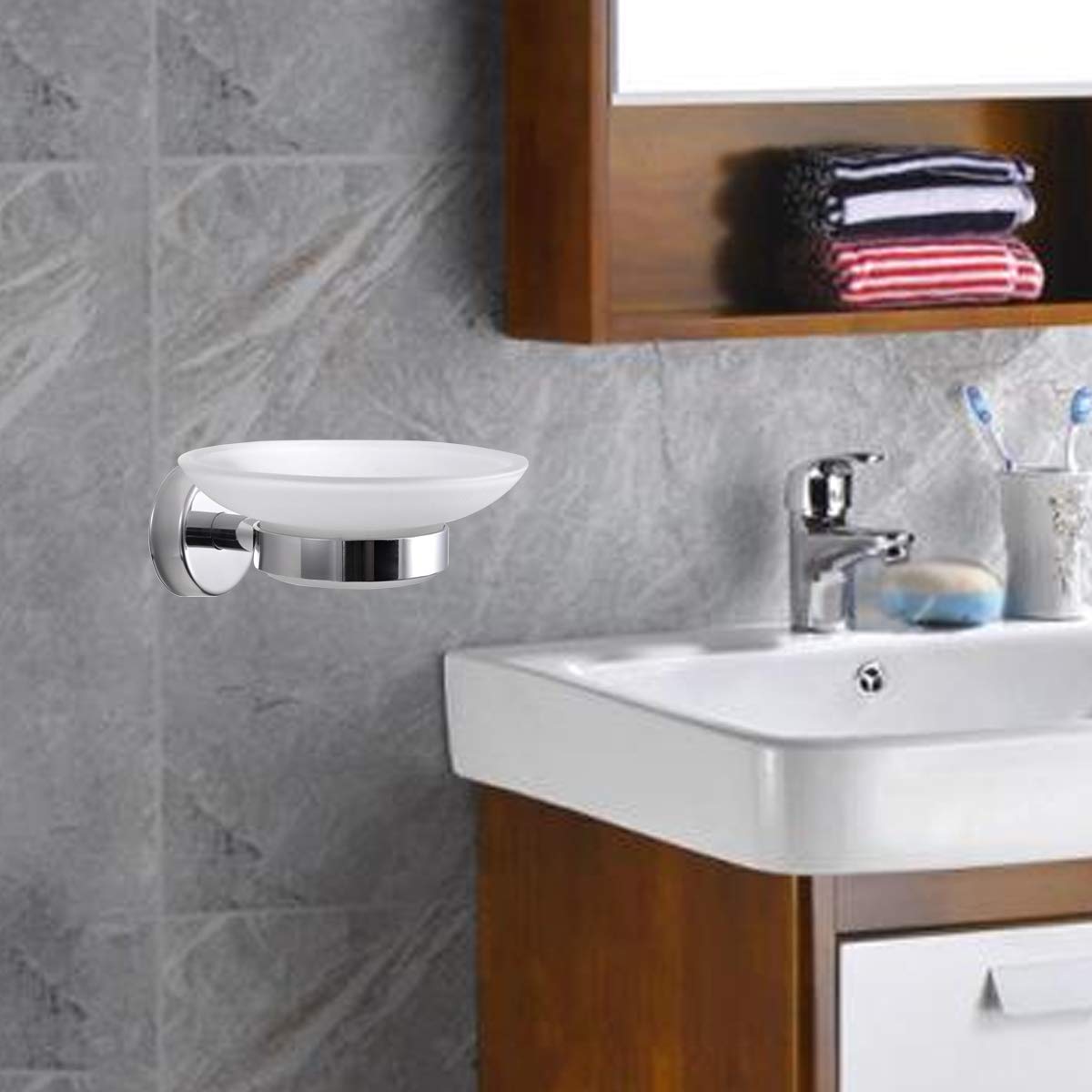 Wall Mounted Soap Holder Soap Rack For Bathroom &Kitchen Stainless Steel