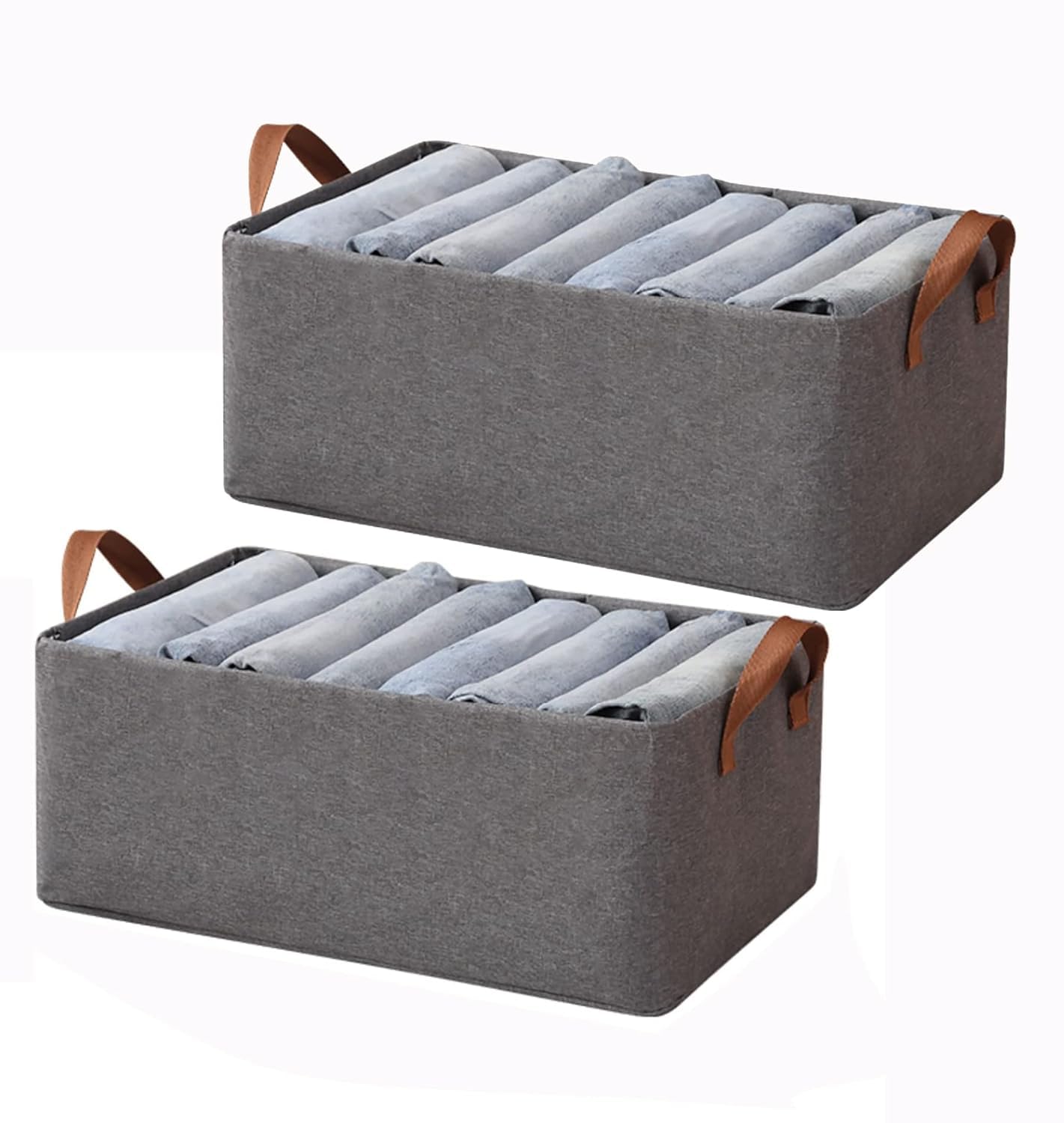 Flavorhaus Foldable Wardrobe Organizer With Durable Handle, Stuff Storage Box Closet Drawer Organizers For Clothes, Toys, Books,