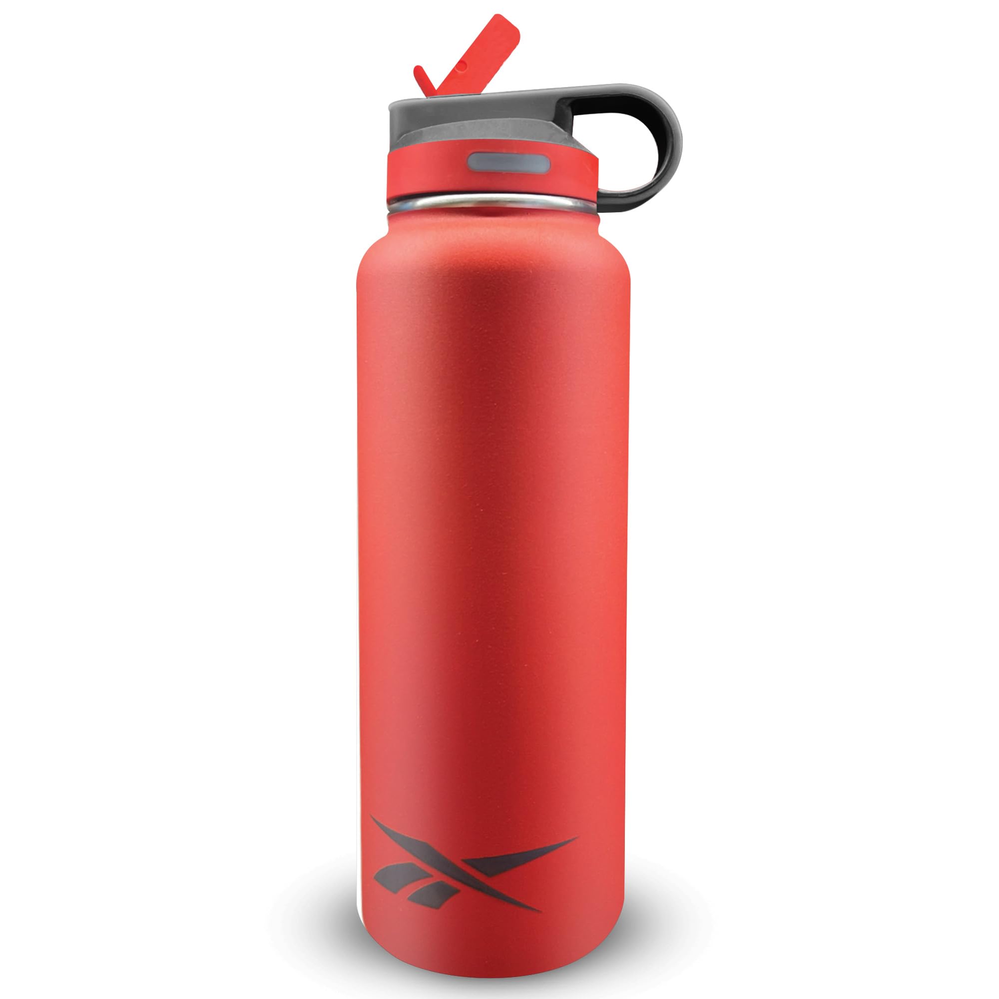 Reebok Stainless Steel Water Bottle With Straw & Athletic Design - Insulated Water Bottles 32 oz - Double Wall Vacuum Insulated 