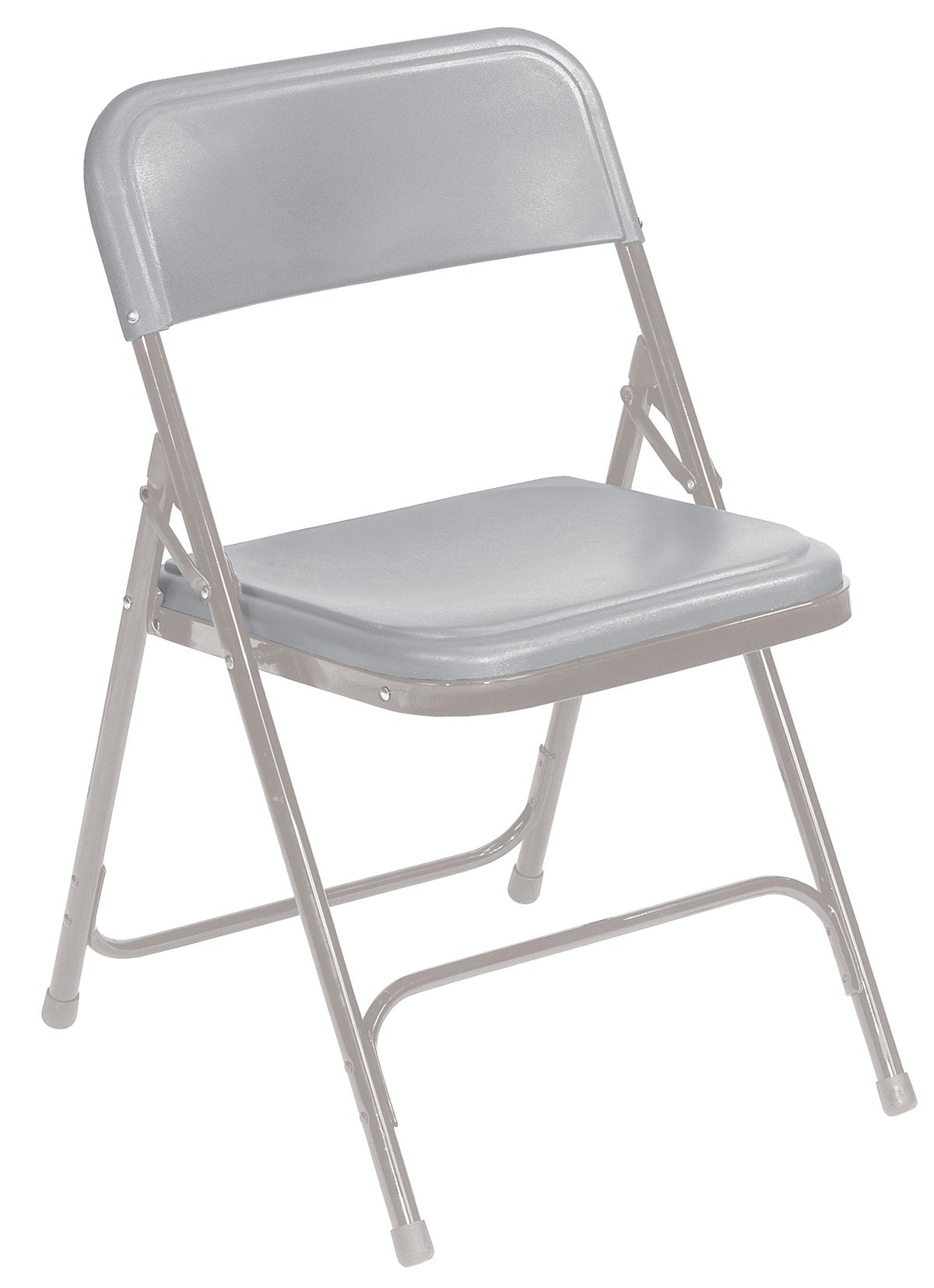 Lightweight Plastic Folding Chair - Grey/Grey (Grey Plastic/Grey Frame) (29 3/4H x 18 3/4W x 20 3/4D)