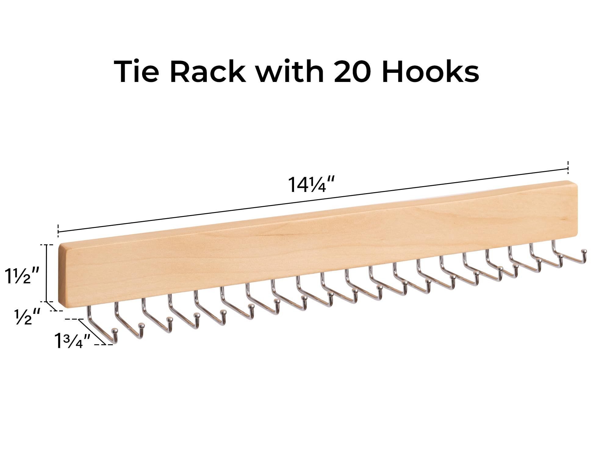 Storageworks Tie Rack, Tie Holder Organizer With 20 Hooks, 2-Pack Necktie Organizers Hold Ties, Belts, Wall-Mounted Tie Holders