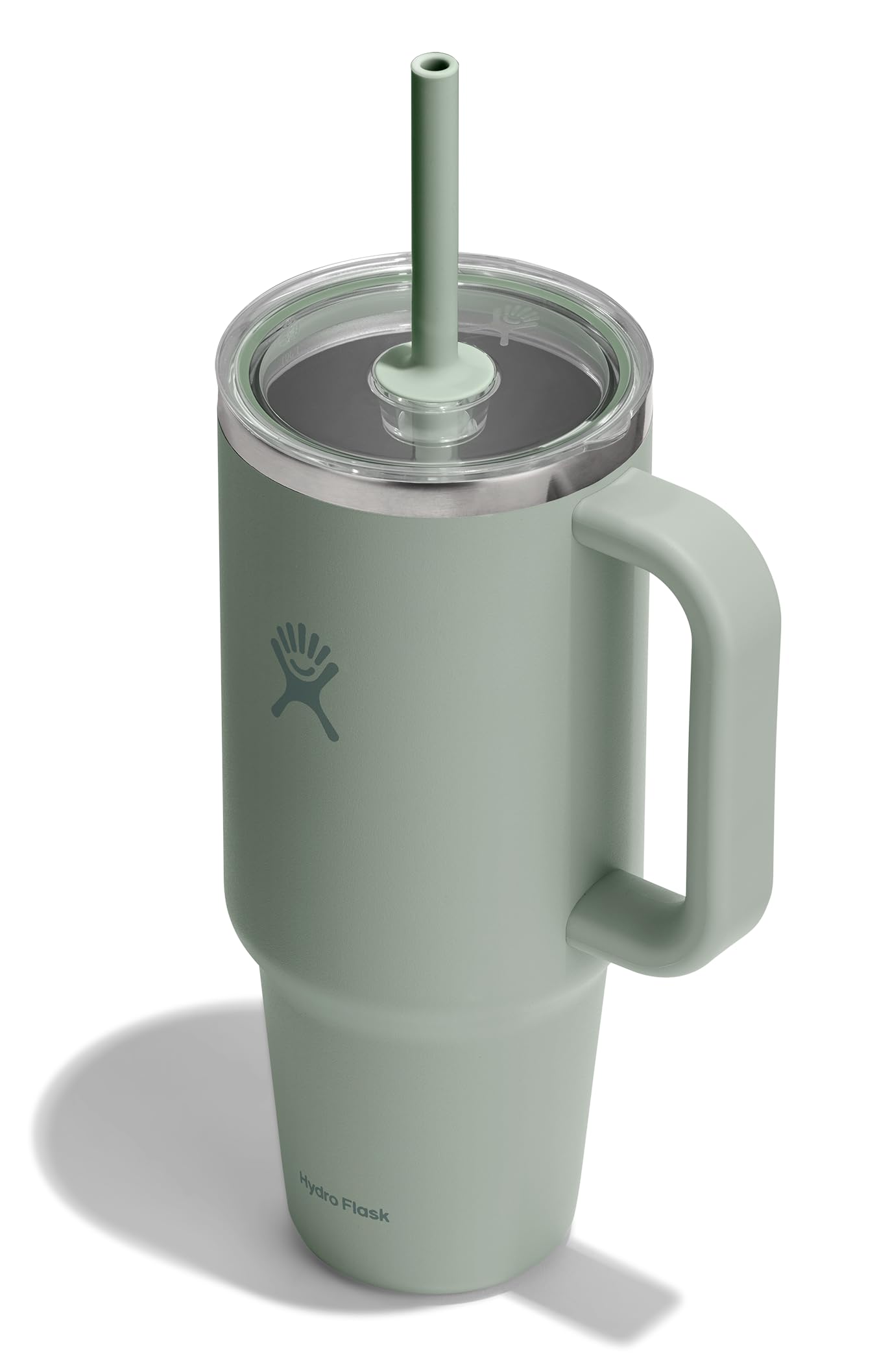 Hydro Flask 40 Oz Clear Lid Travel Tumbler with Straw and Handle - Insulated Stainless Steel in 40 Oz Agave