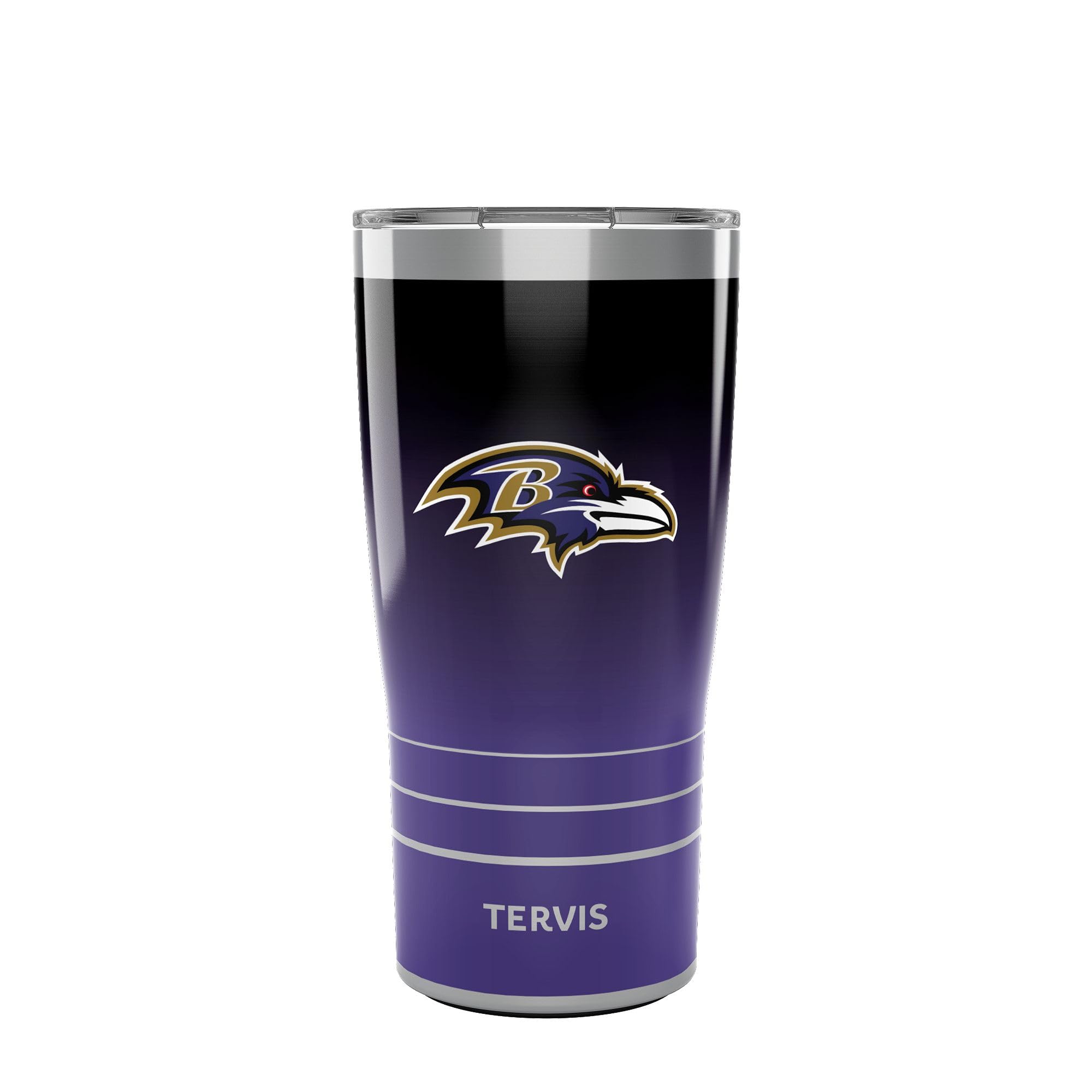 Tervis Traveler NFL Baltimore Ravens  Ombre Triple Insulated Tumbler Travel Cup Keeps Drinks Cold & Hot, 20oz, Stainless Steel