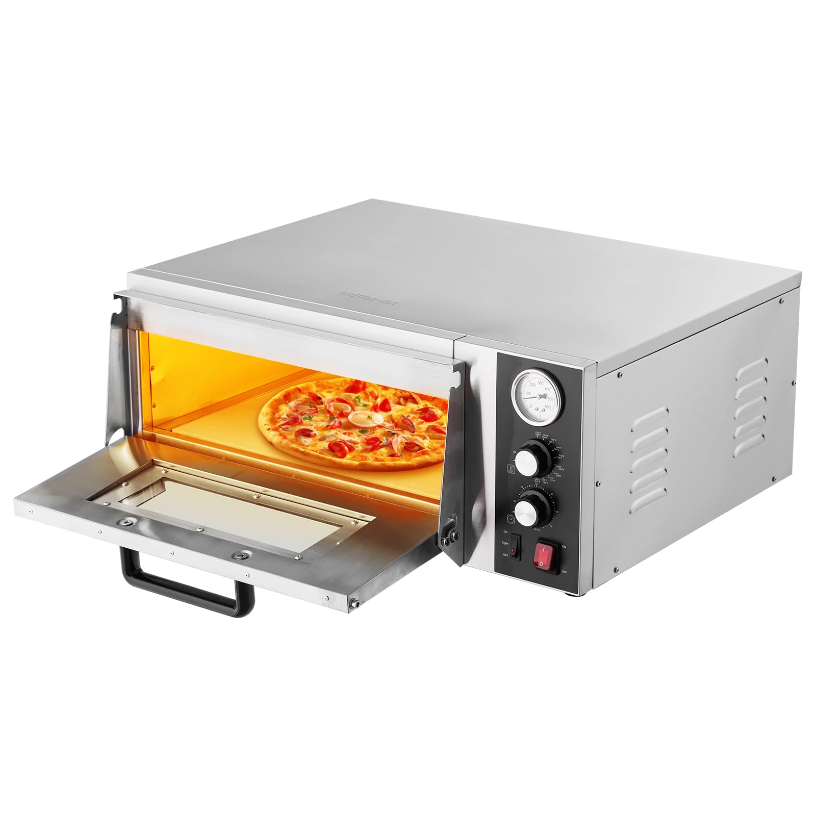 VEVOR Electric Pizza Oven, 18-Inch Commercial Pizza Ovens, 752F Max Temp, 1740W Large Pizza Oven Countertop with Temp & Time Con