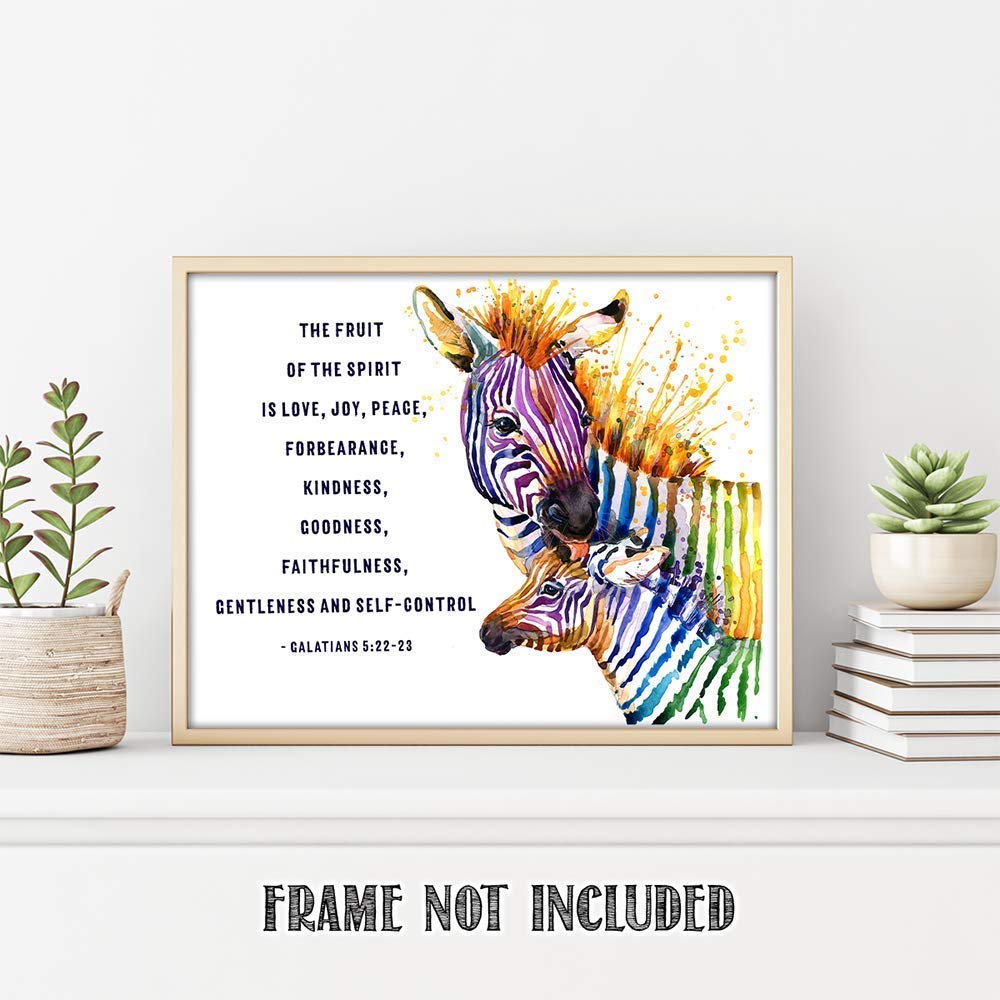 Tj Originals Galatians 5:22-23'' The Fruit Of The Spirit Is. Bible Verse Wall Print- Unframed 11 X 14 Watercolor Print - Inspira