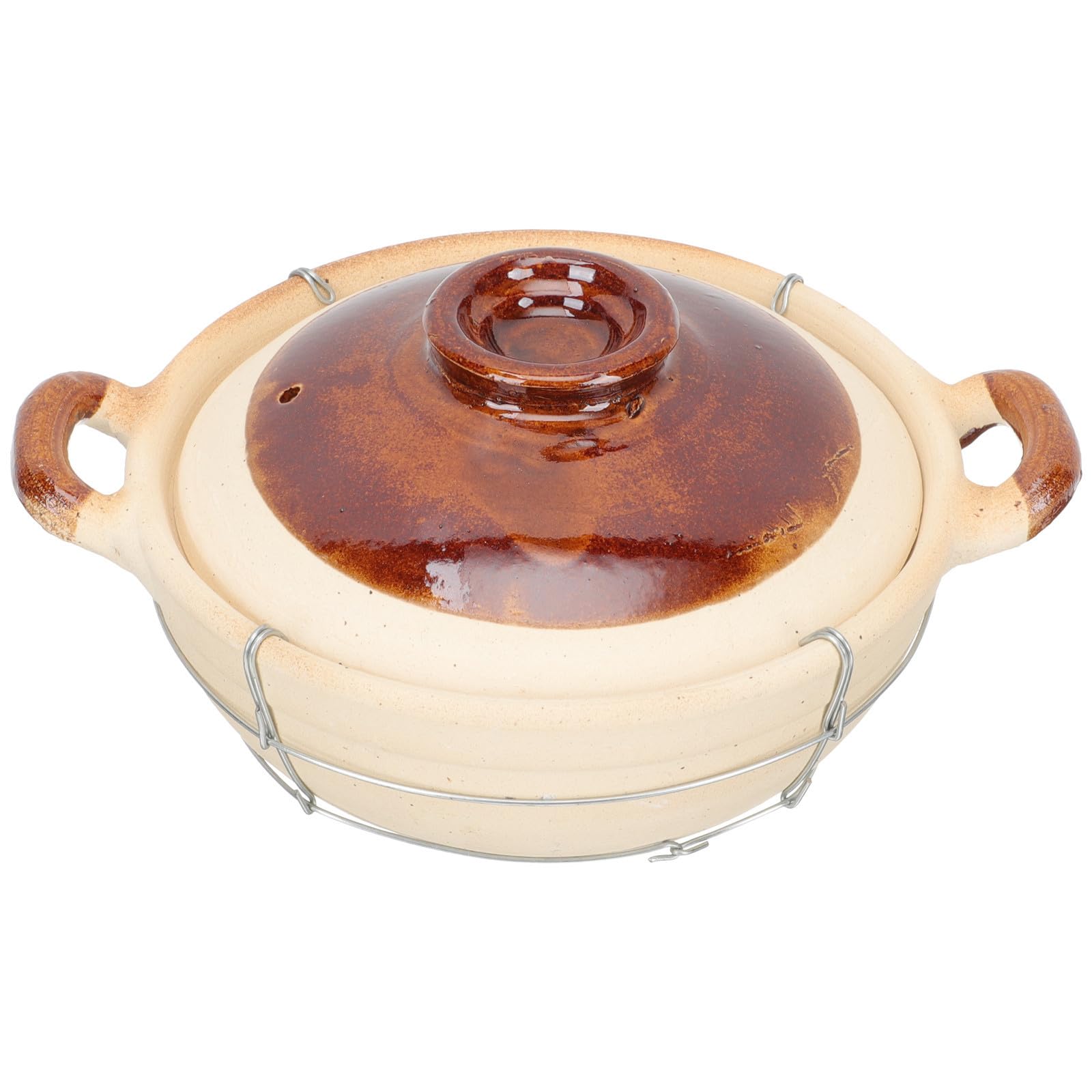 Home Casserole 0.5l Pottery Clay Iron Double Handle Casserole