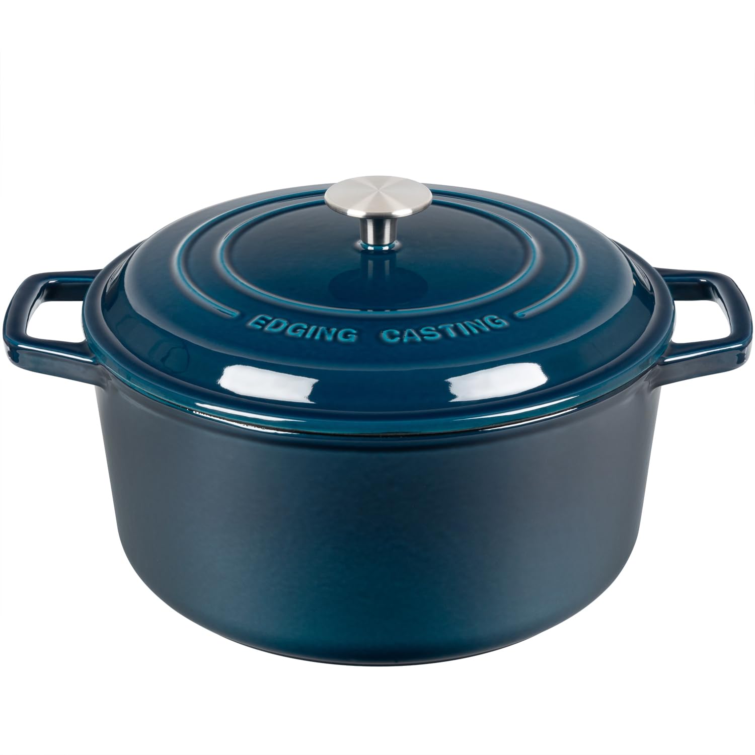 Edging Casting Enameled Cast Iron Dutch Oven Pot With Lid, 7.5-Quart, Round Dutch Ovens, Dual Handle, For Bread Baking, Bread Ov