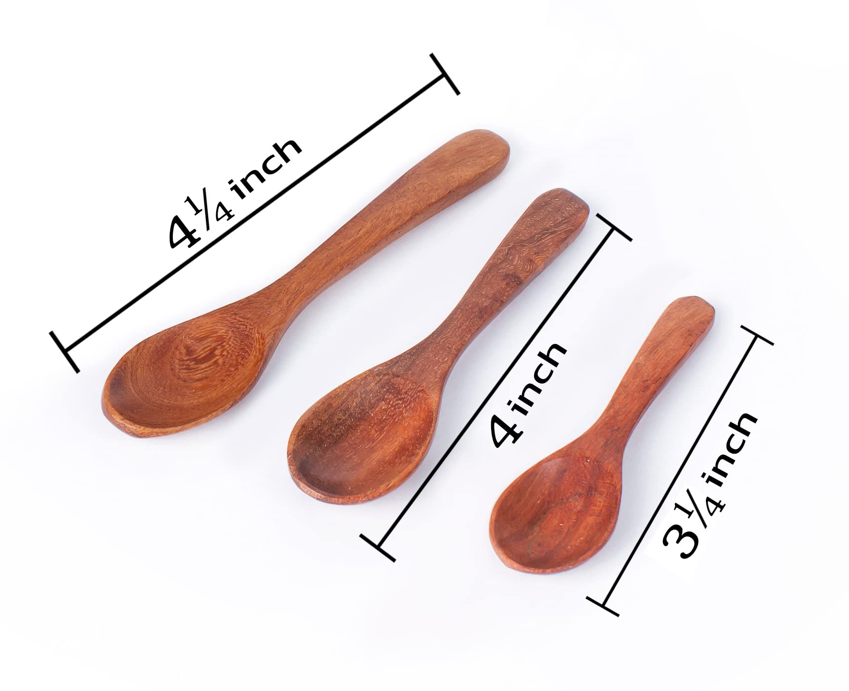 Bestysuperstore Tiny Nesting Square Wood Bowls Mix Size 3   , 2   , 2?    Stackable Acacia Wooden Bowl Set With 3 Spoons For Ser