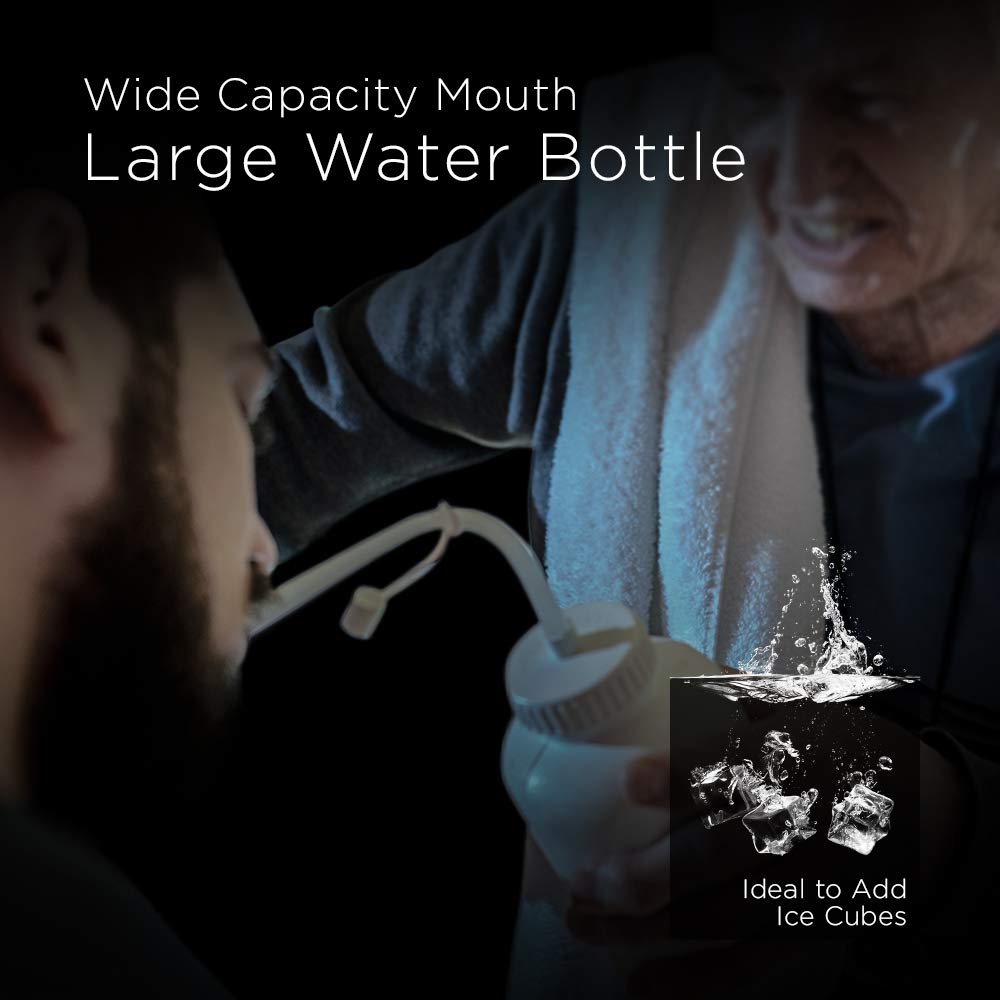 Pro Impact Squeezable Water Bottle Bendable Long Straw - Ldpe Bpa Free Plastic - Hydration For Baseball Hockey Gym Mma Yoga Boxi