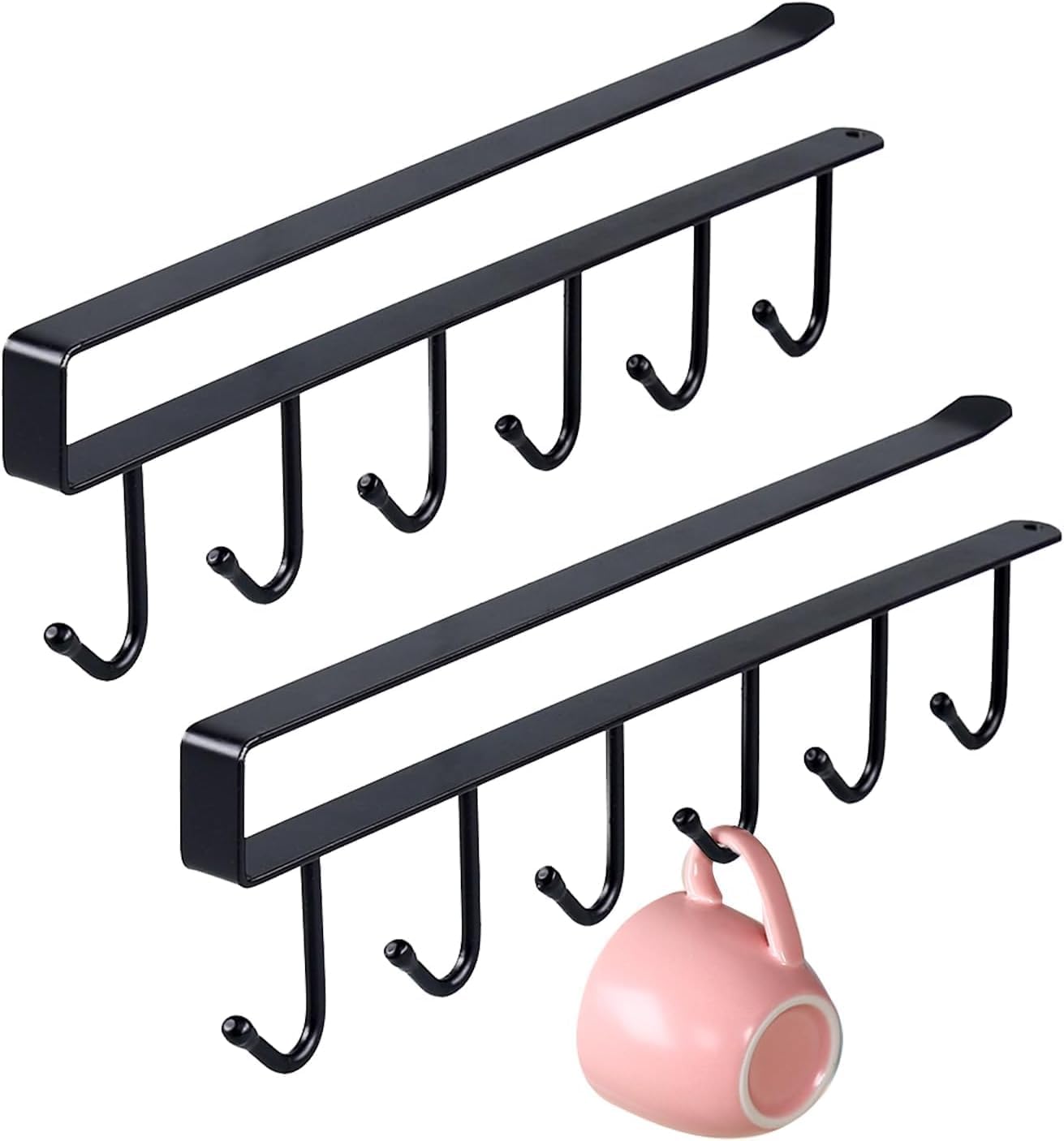 Prachit Multi Functional 6 Metal Door Hook Organizer/Cabinet Hook Hanger Suitable For Room, Kitchen, Bathroom (Pack Of 4 Pcs) (4