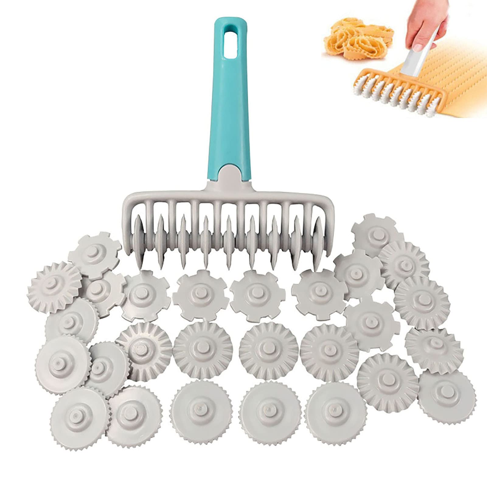 Lattice Roller Cutter, Pasta Cutter Wheel, Dough Noodle Cookie Pie Dessert Pizza Bread Pastry Crust Roller Cutter, Fondant Ribbo