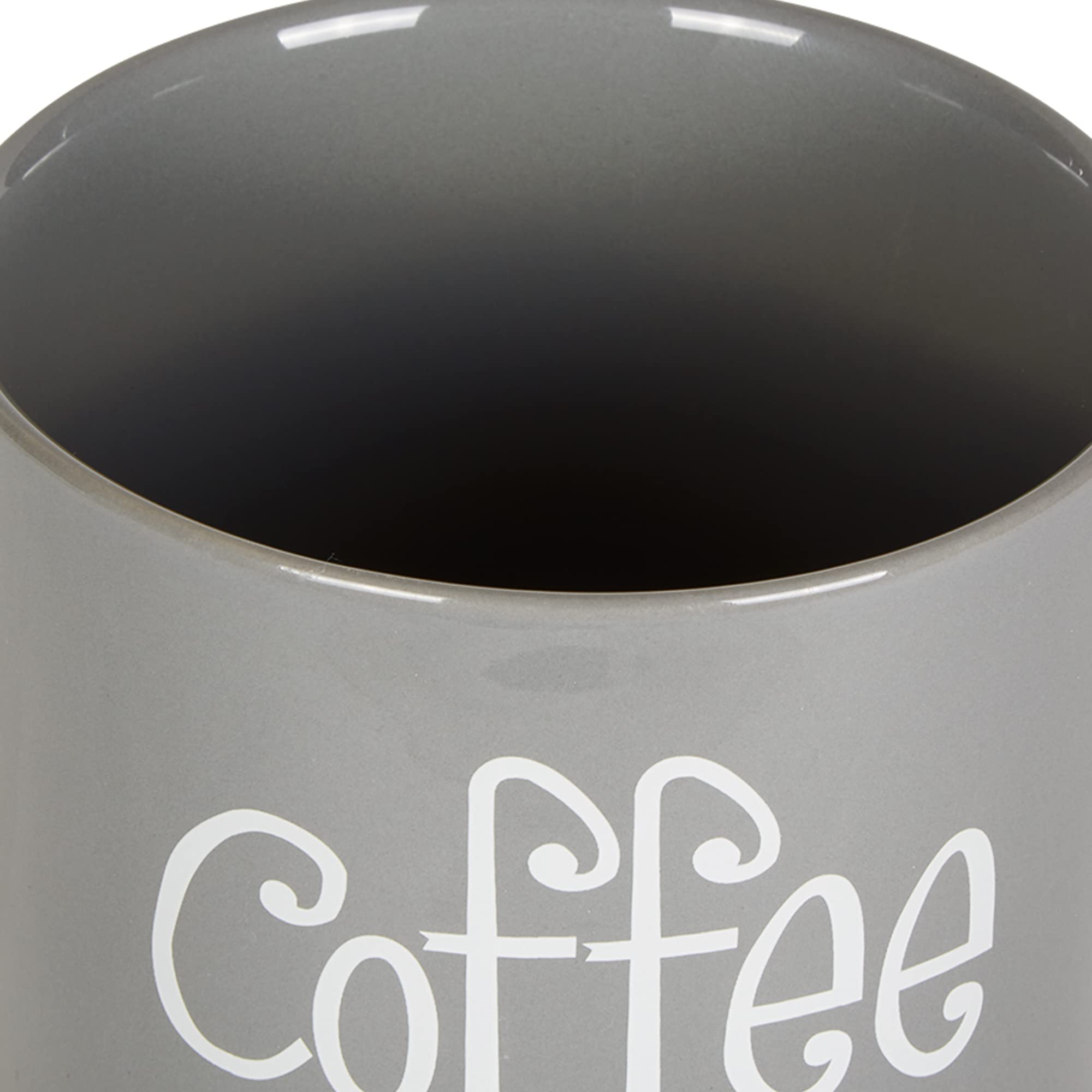 GRAY COFFEE/SUGAR/TEA CERAMIC CANISTER SET/3