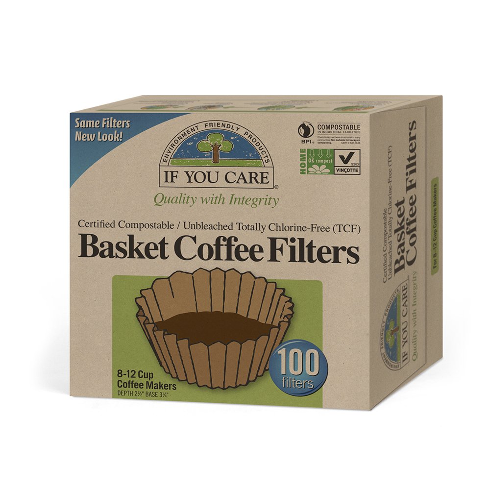 If You Care Coffee Filter Baskets ( 1x100 CT ), Fits 8-12 Cup Drip Coffee Makers