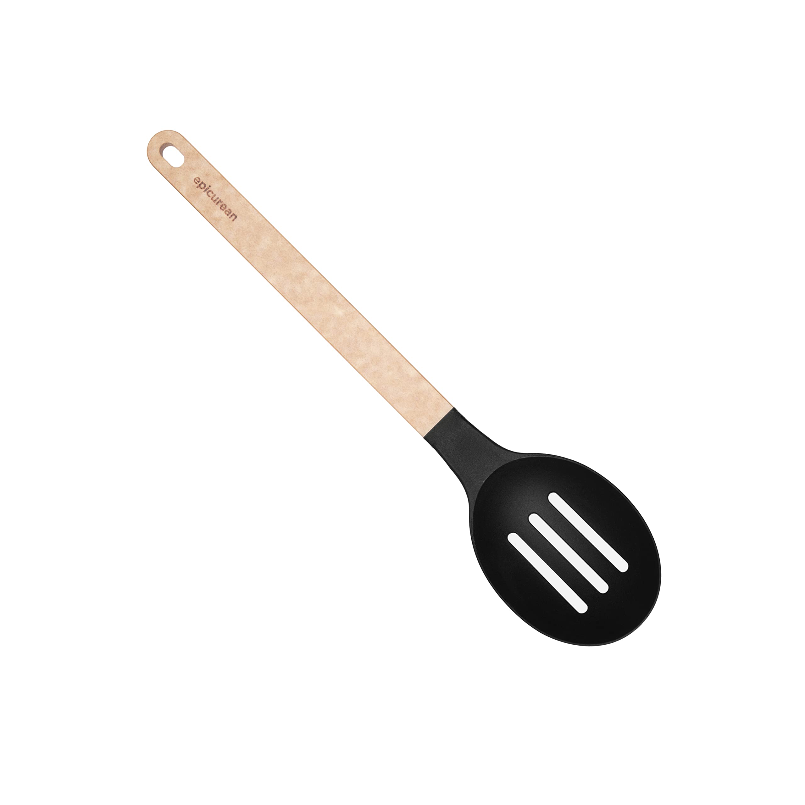 Epicurean Cutting Surfaces Gourmet Series Kitchen Utensil, Slotted Spoon, Natural+Black