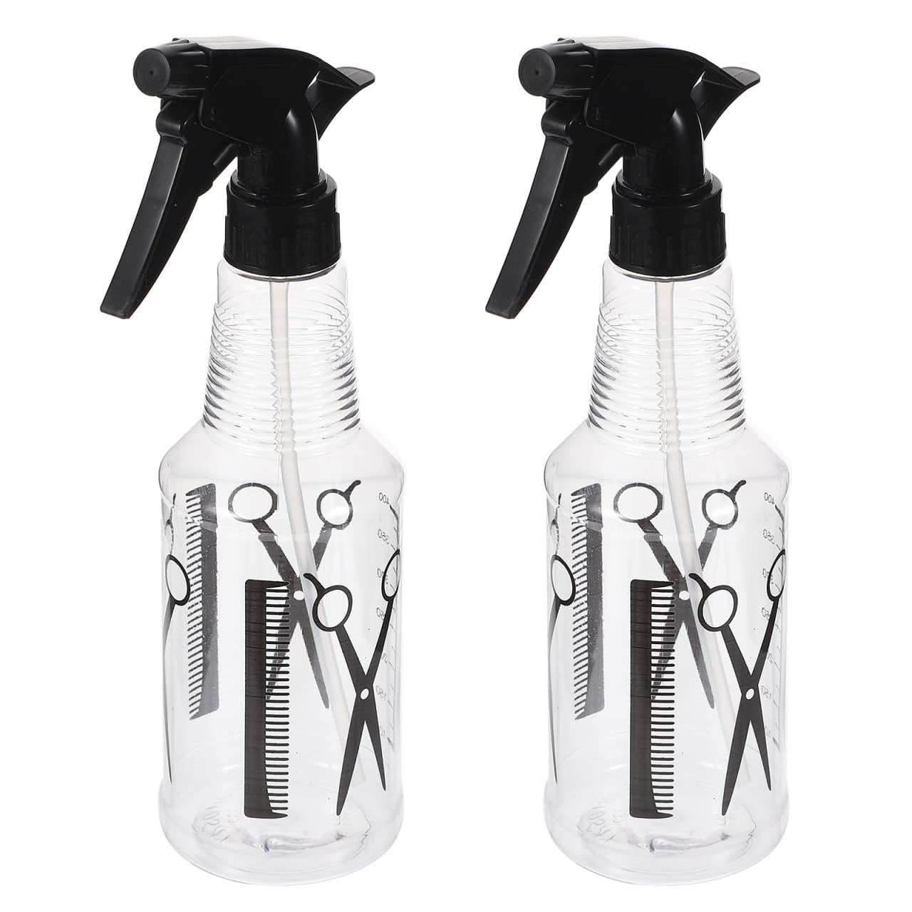 Healvian Hair Spray Bottle Set of 2 Clear Pet Fine Mist Sprayer Bottles Leakproof Refillable Water Mister for Salon Hairdressing