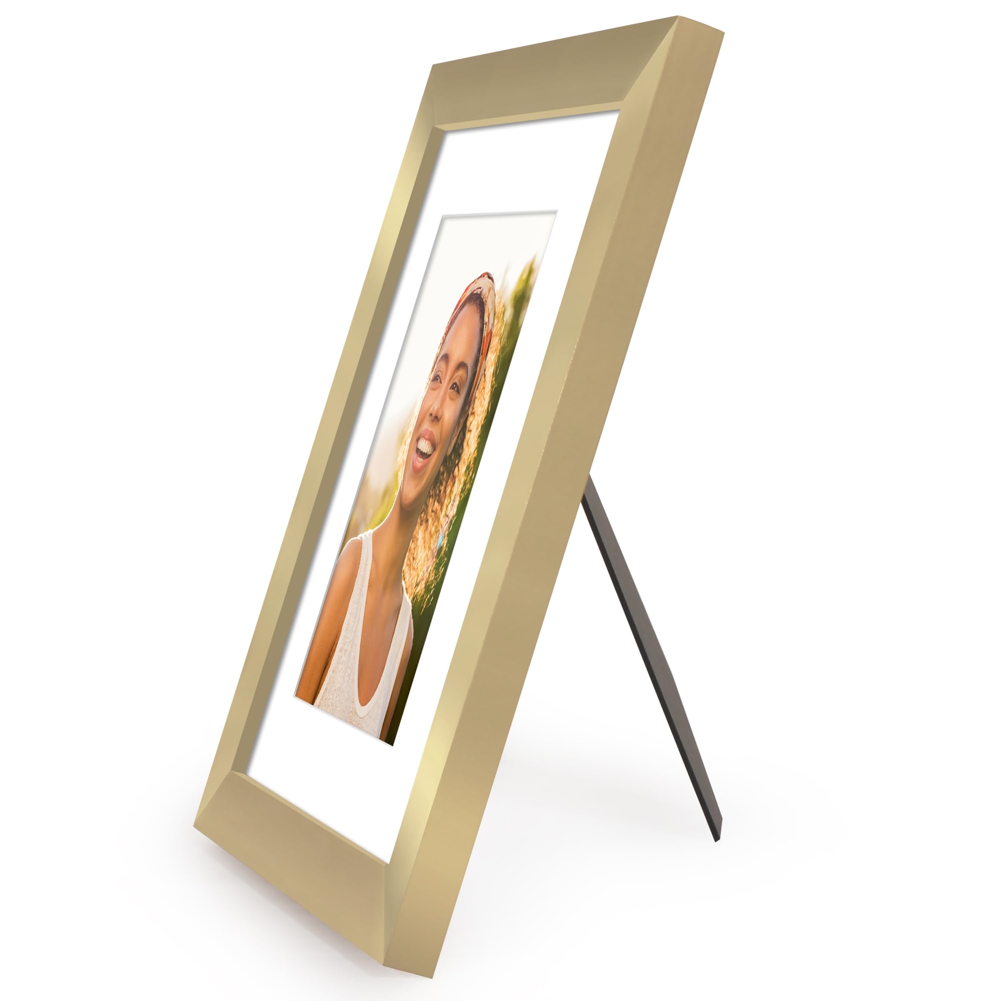 Americanflat 9x11 Picture Frame with Shatter-Resistant Glass - Use as 6x8 Frame with Mat or Display 9x11 Photo Without Mat - Hud