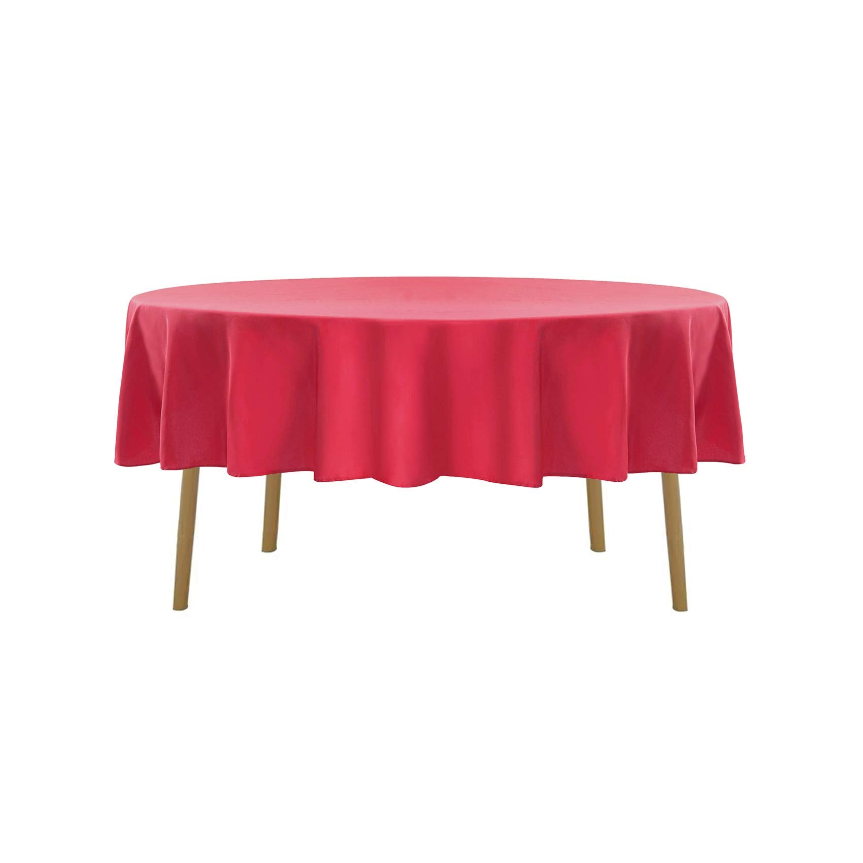 70 Inch Round Tablecloth Washable Polyester Table Cloth Decorative Table Cover For Wedding Party Dining Banquet(70 Inch,Red)
