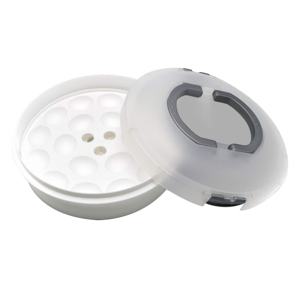 Portable Pie Cupcake Carrier With Lid And Tray 3-In-1 Round Cupcake Container Egg Holder Deviled Egg Tray Muffin Tart Cookie Foo