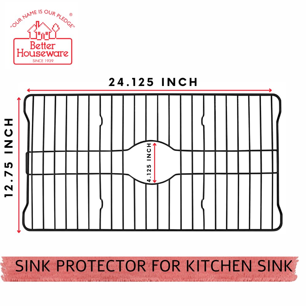 Better Houseware Sink Protector Prevents Scratches Sink Rack For Bottom Sink Black Sink Mat Sink Protectors For Kitchen Sink Met