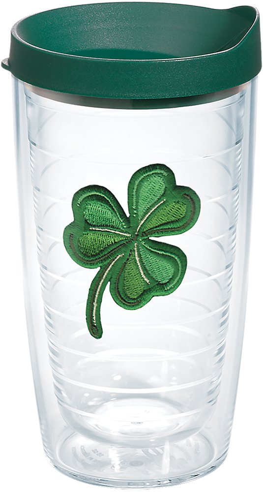 Tervis Shamrock Made in USA Double Walled Insulated Tumbler Travel Cup Keeps Drinks Cold & Hot, 16oz, Classic