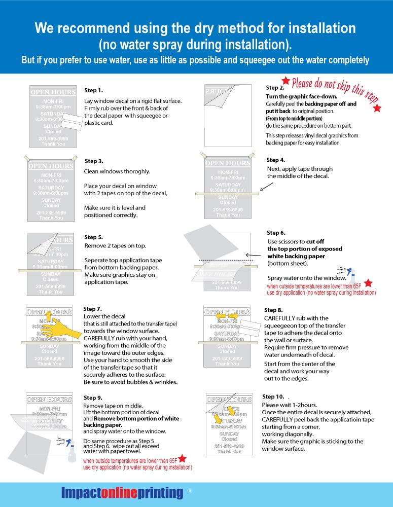 Custom Business Hours Window Decal - 10.5''X13.5'' Or 14''X18'' - Vinyl Custom Lettering, Glass Door Sign - Free Squeegee - Easy