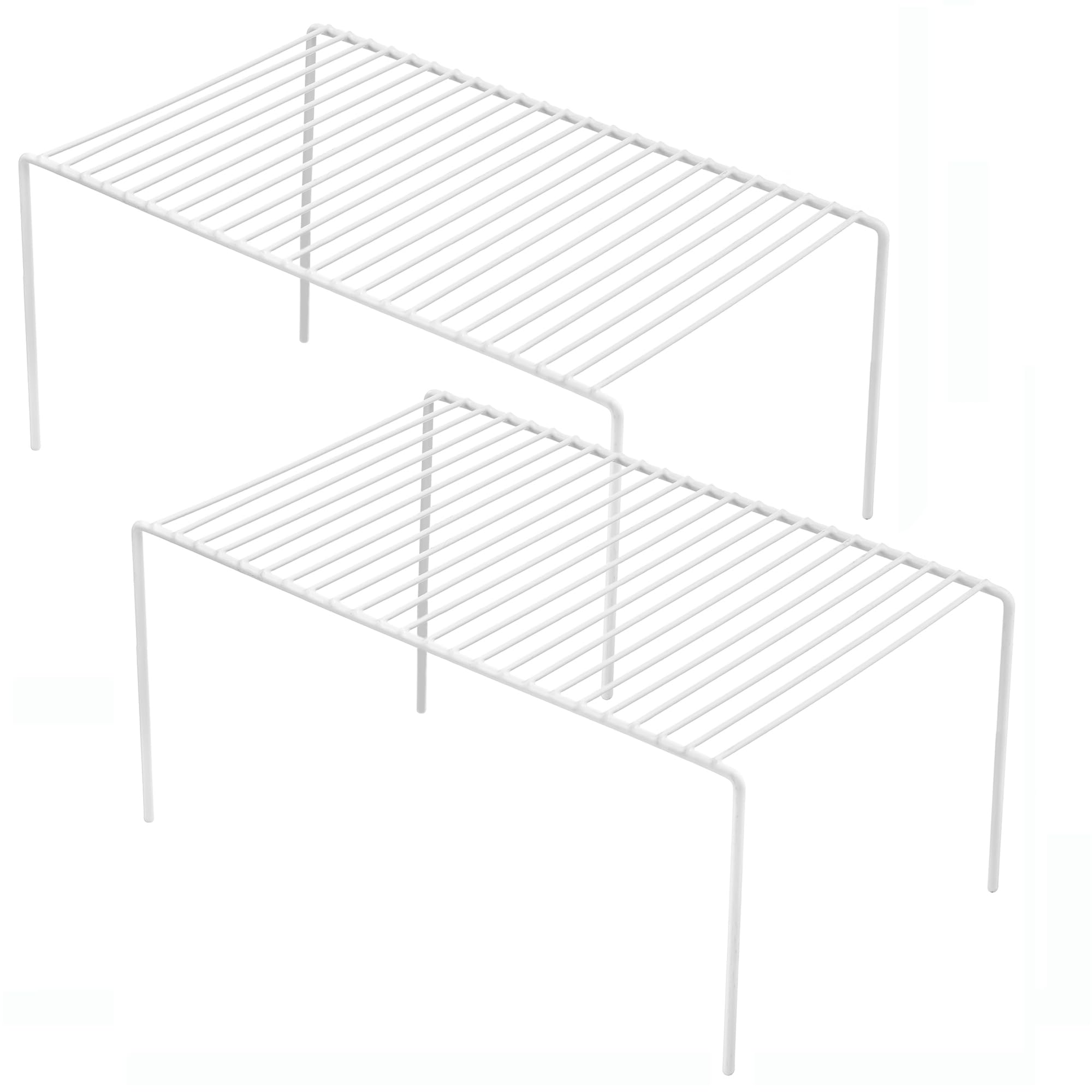 Ipegtop Set Of 2 Kitchen Cupboard Organiser Shelf, Small Size 10.6 X 5.1 Inch Freezer Cabinet Organization Storage Shelf Wire Ra