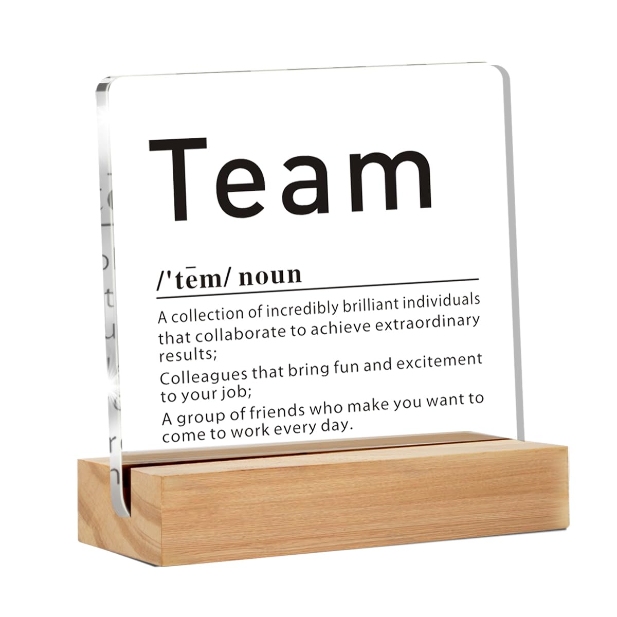 Brkpy Office Gifts for Women & Men, Work Decor, Team Definition Clear Acrylic Sign, Grinch Office Decorations for Desk & Table