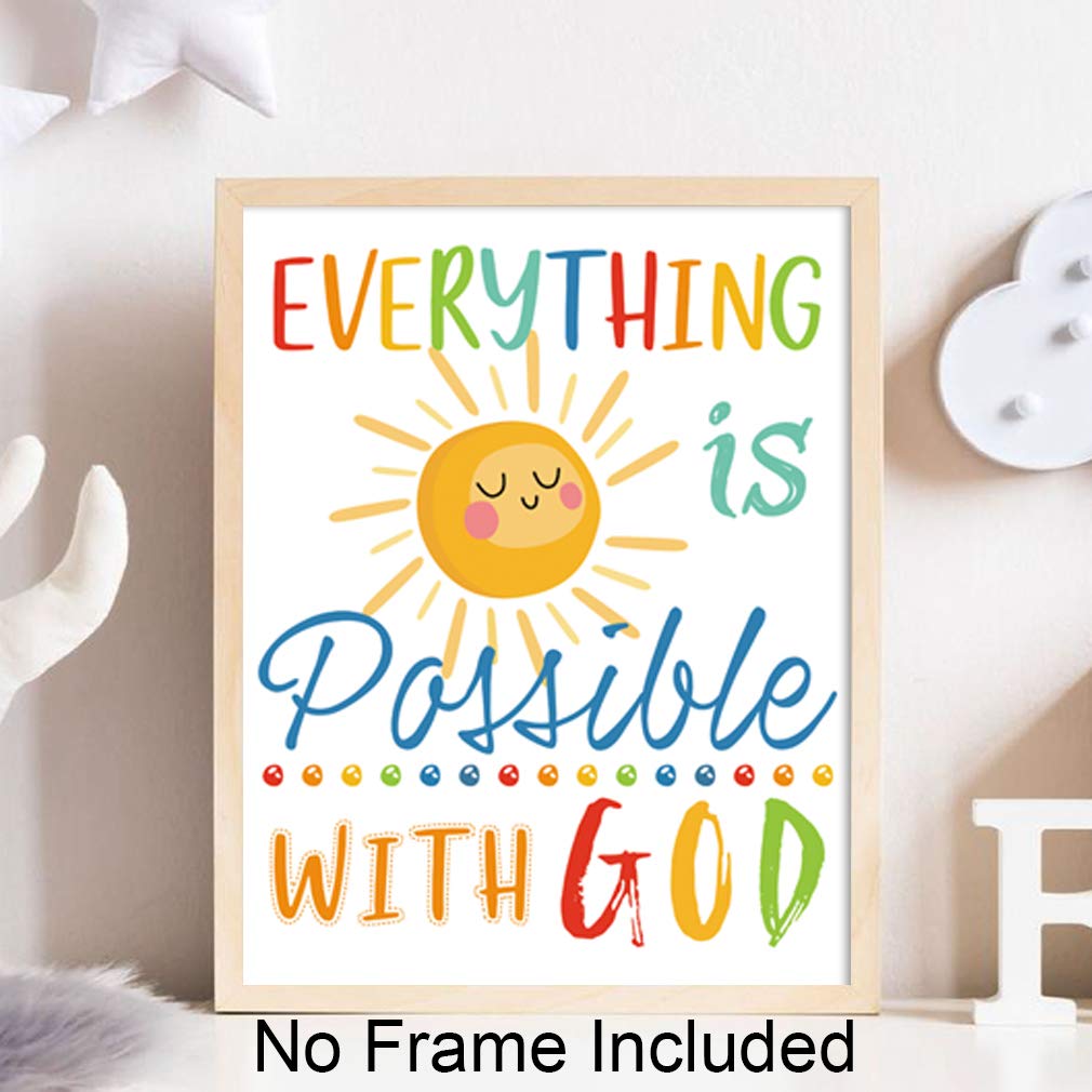 Hlniuc Colorful Rainbow Art Print,Kids Inspirational Quote Canvas Posters Set Of 6(8   X10   , Unframed),Be Kind Bible Verse Wal