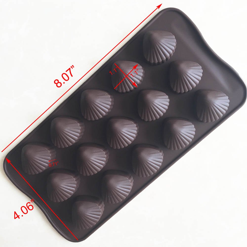 Elome Silicone Sea Shell Mold Baking Mould Ice Cube Tray For Chocolate, Soap, Candle, Madeleines, Fondant Birthday Cake Decorati