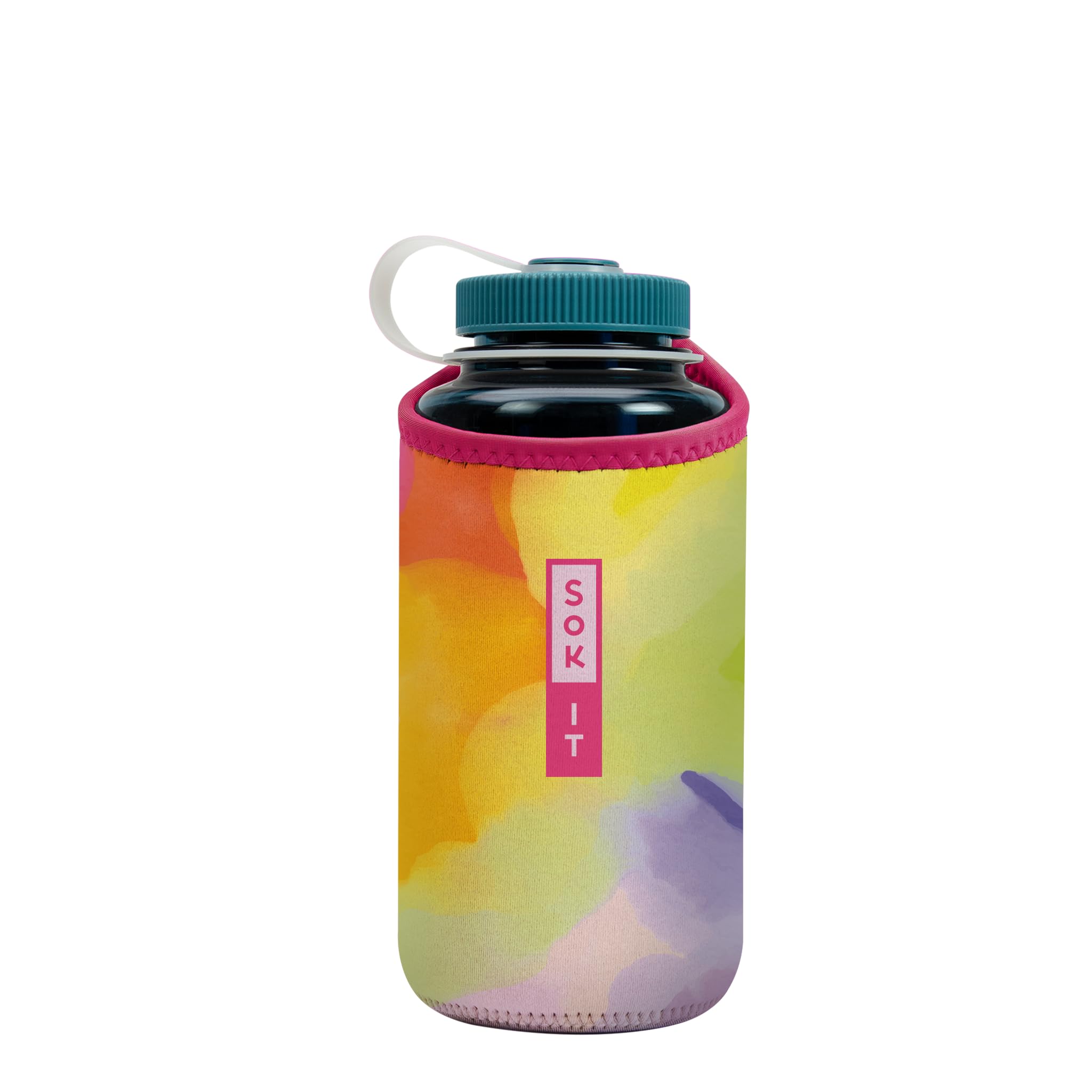 Sok It BotlSok Water Bottle Sleeve Insulated Neoprene Cover (Color Burst, Fits 32oz Nalgene)