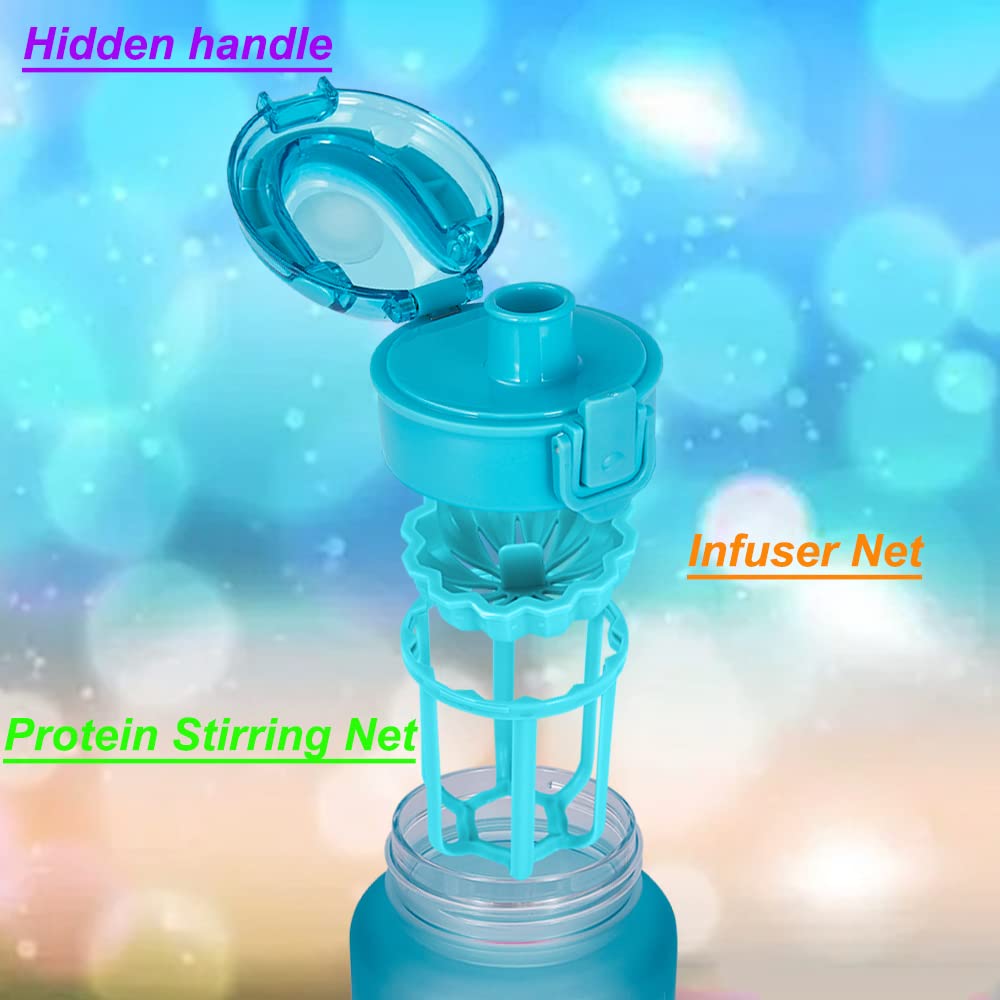 Goothdurs 32Oz Motivational Water Bottle With Time Marker Reminder - Water Tracker Bottles With Times To Drink - Leak-Proof Bpa