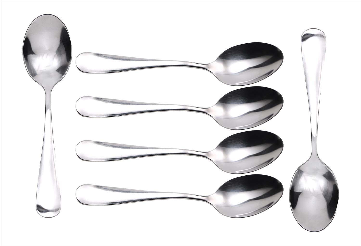 Mini Skater 6 Pcs Stainless Steel Spoons 5.5 Inch Small Mirror Polishing Tea Dessert Coffee Soup Dinner Spoon For Toddlers Stude