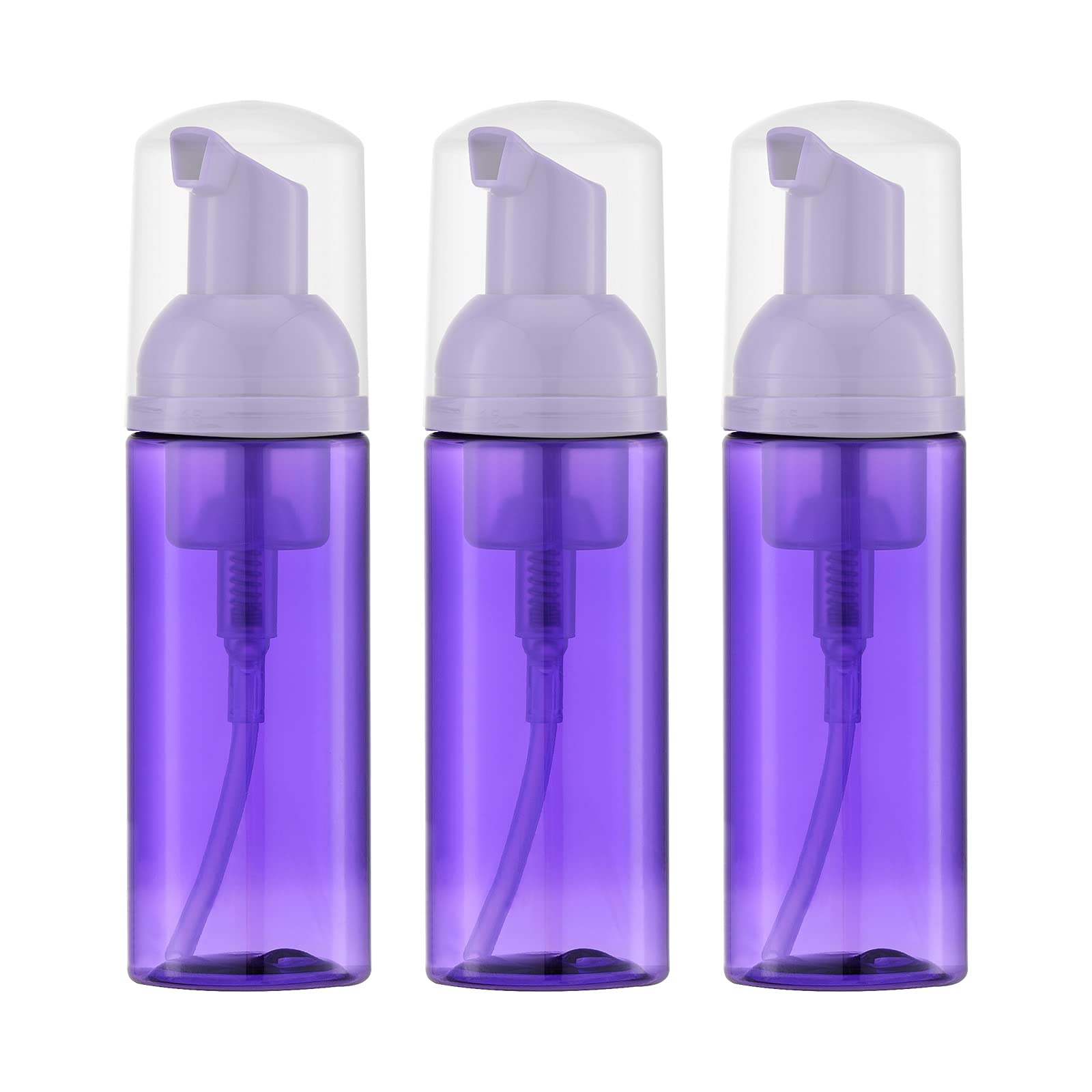 Owlyee 2Oz Foam Bottle (3Pcs) Empty Foaming Pump Dispenser For Hand Soap, Lash Cleanser, Shampoo To Travel (60Ml, Purple)