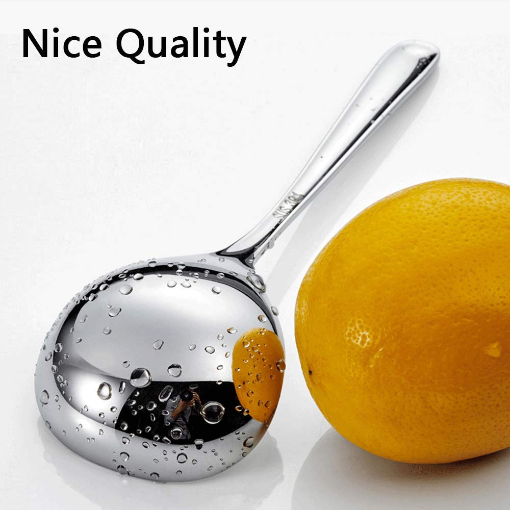 Qualizon 18/8 Stainless Steel Heavy Duty Big Soup Spoon Large Serving Spoon Mini Ladle-7.9Inch (4 Packed)