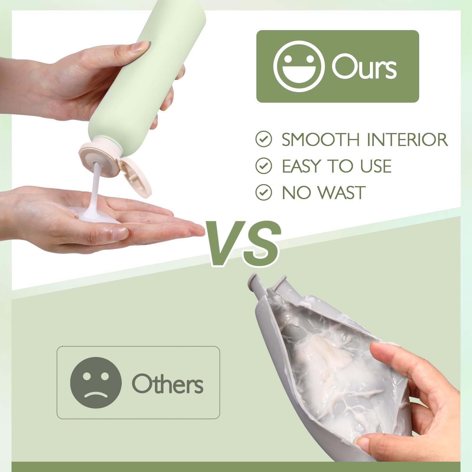 Asevat 8.8 Oz Travel Refillable Shampoo Bottles, Plastic Empty Plastic Squeeze Bottles With Flip Cap, Travel Containers For Sham