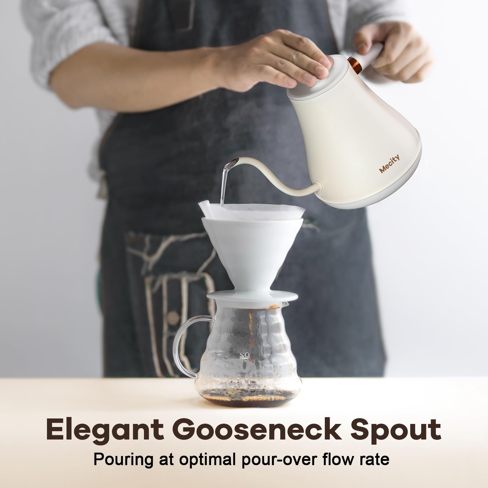 Mecity Electric Gooseneck Kettle With Keep Warm Function & Lcd Display Automatic Shut Off Coffee Kettle Temperature Control Pour