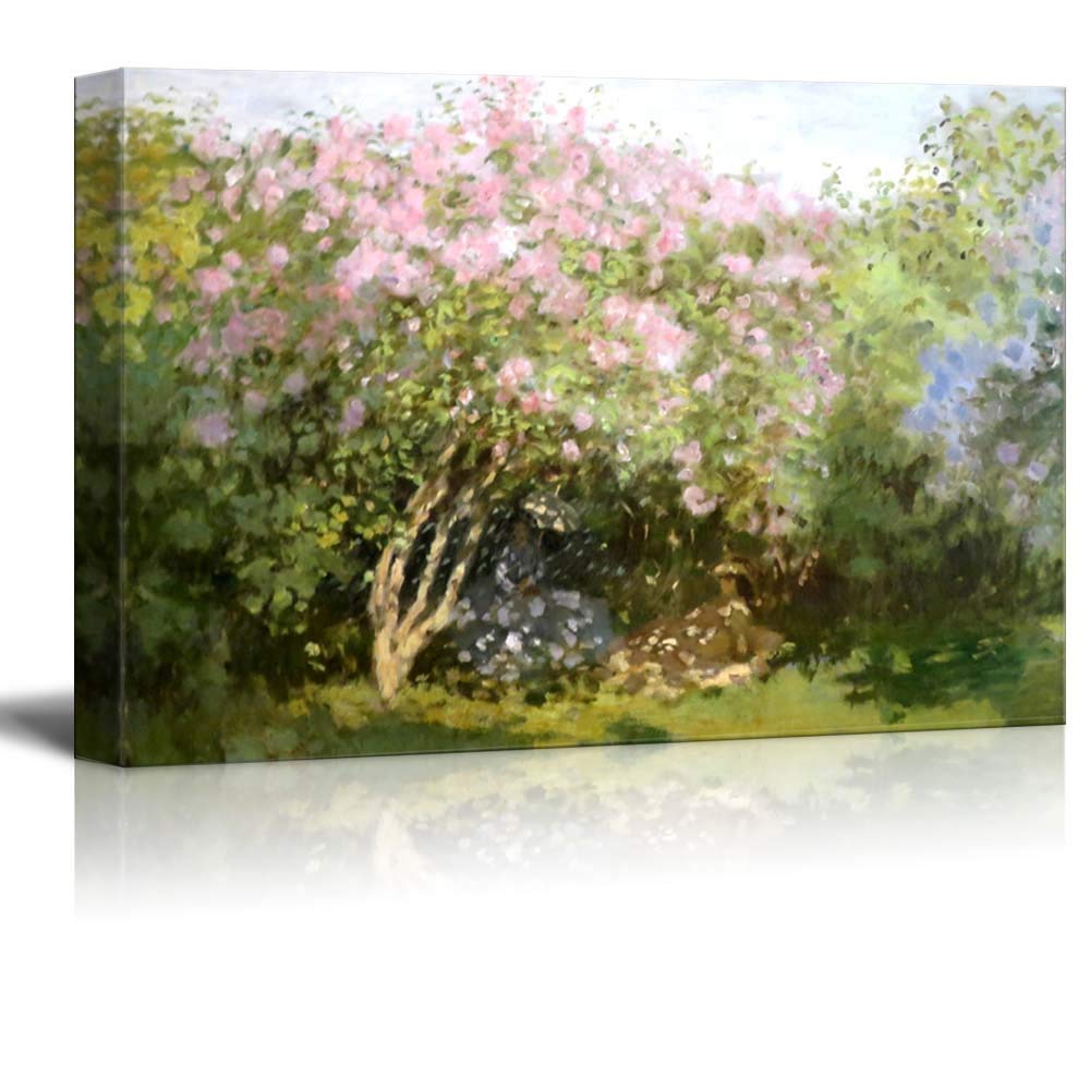 Wall26 - Lilacs In The Sun By Claude Monet Canvas Print Wall Art Famous Oil Painting Reproduction - 16'' X 24''