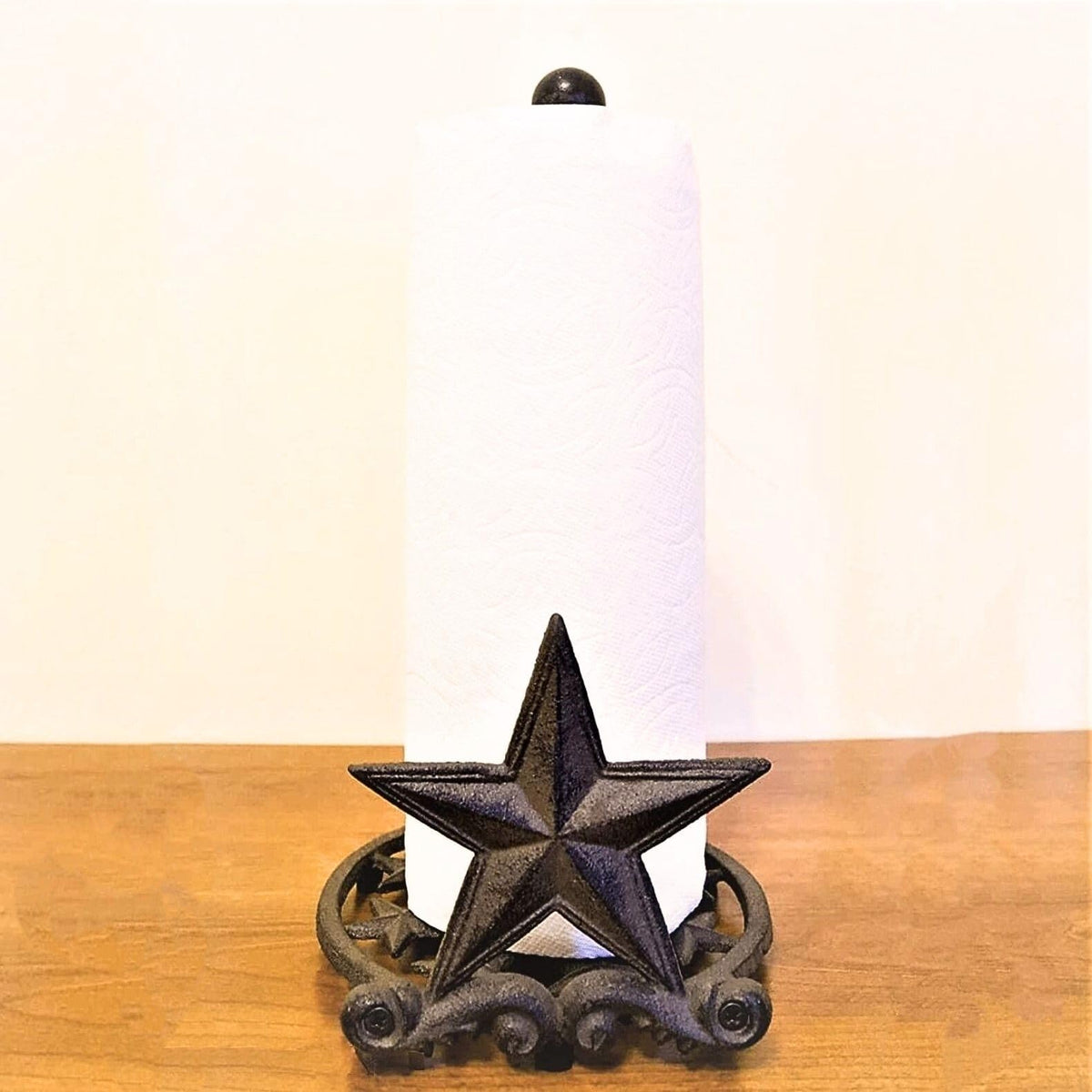 Bestgiftever Metal Star Country Rustic Paper Towel Holder - Freestanding Kitchen Countertop Decor For Farmhouse, And Western Sty